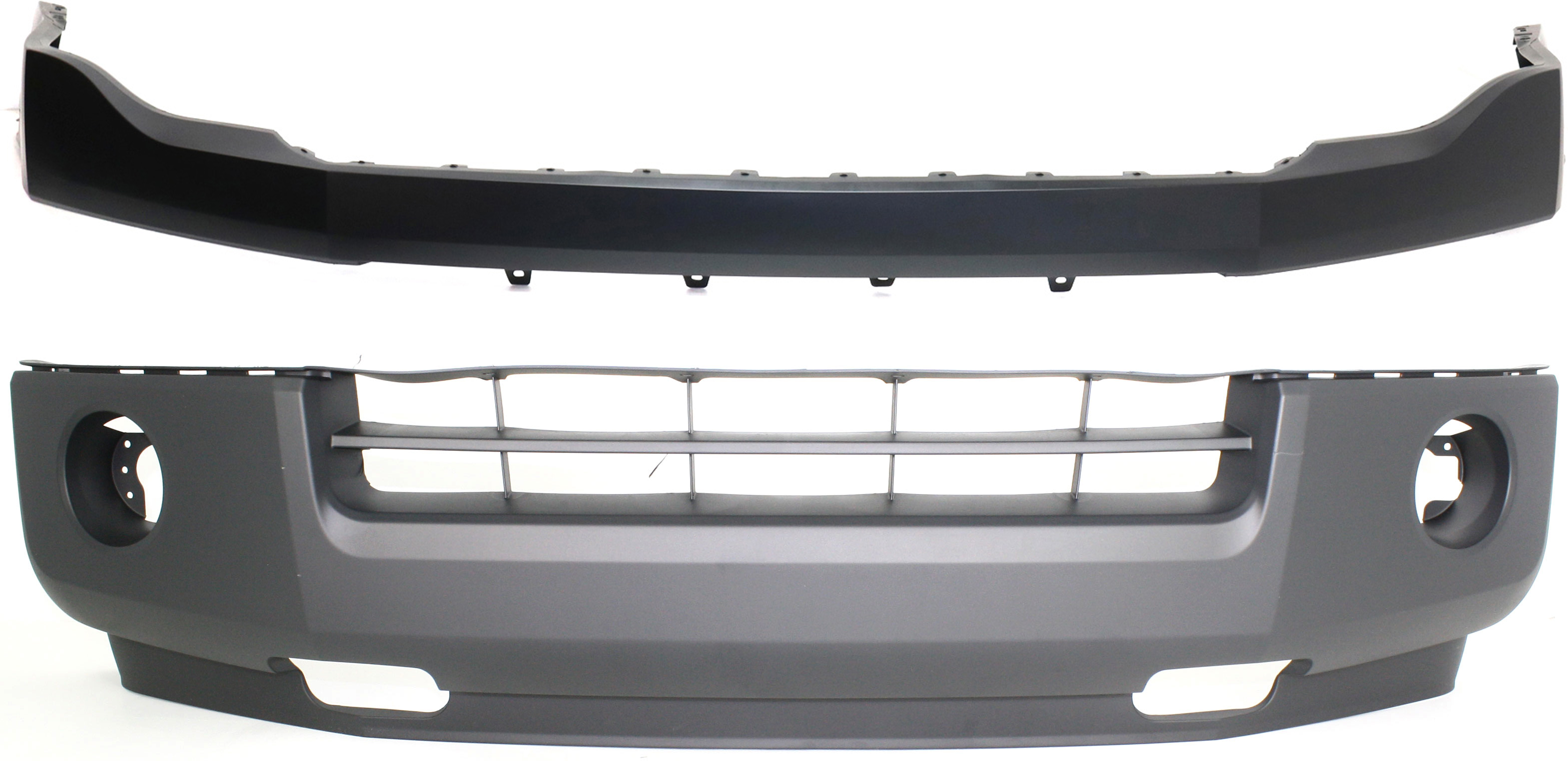 AM EXPEDITION 07-14 BUMPER COVER Set of 2 Front Upper and Lower CAPA SKU SET ARBF010304Q 2 Partslink FO1000631C FO1014104C OEM 7L1Z17D957AA 7L1Z17D957BPTM