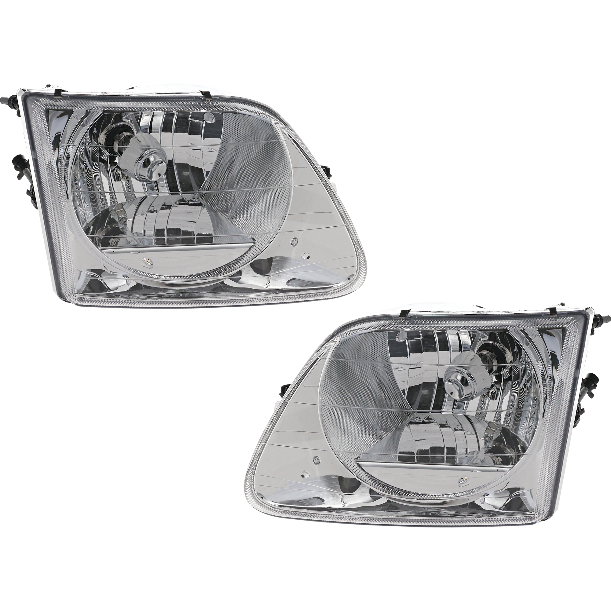 AM F 150-97-03 HEAD LAMP RH AND LH Assembly Halogen w Lightning Model SKU SET ARBF100101 Partslink FO2502182 FO2503182 OEM 3L3Z13008FA 3L3Z13008EA