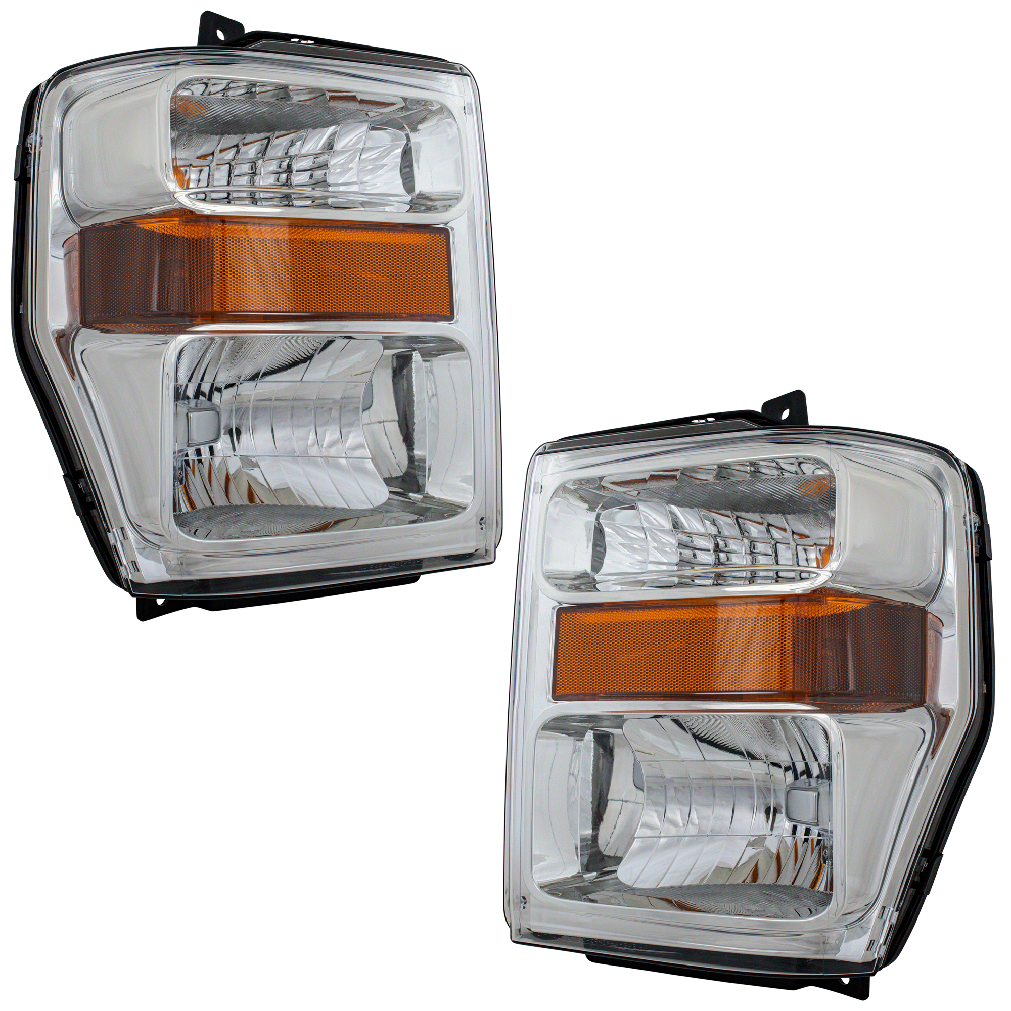 AM F SERIES SUPER DUTY 08-10 HEAD LAMP RH AND LH Assembly Halogen Aero Style Excludes Harley Davidson Model CAPA SKU SET ARBF100103Q Partslink FO2502243C FO2503243C OEM 7C3Z13008BA 7C3Z13008AA