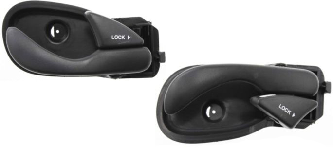 AM FOCUS 04-04 FRONT INTERIOR DOOR HANDLE RH AND LH Textured Black w Door Lock Button Plastic =REAR SKU SET ARBF462105 Partslink FO1353126 FO1352126 OEM 1S4Z5422600A 6S4Z5422600A 1S4Z