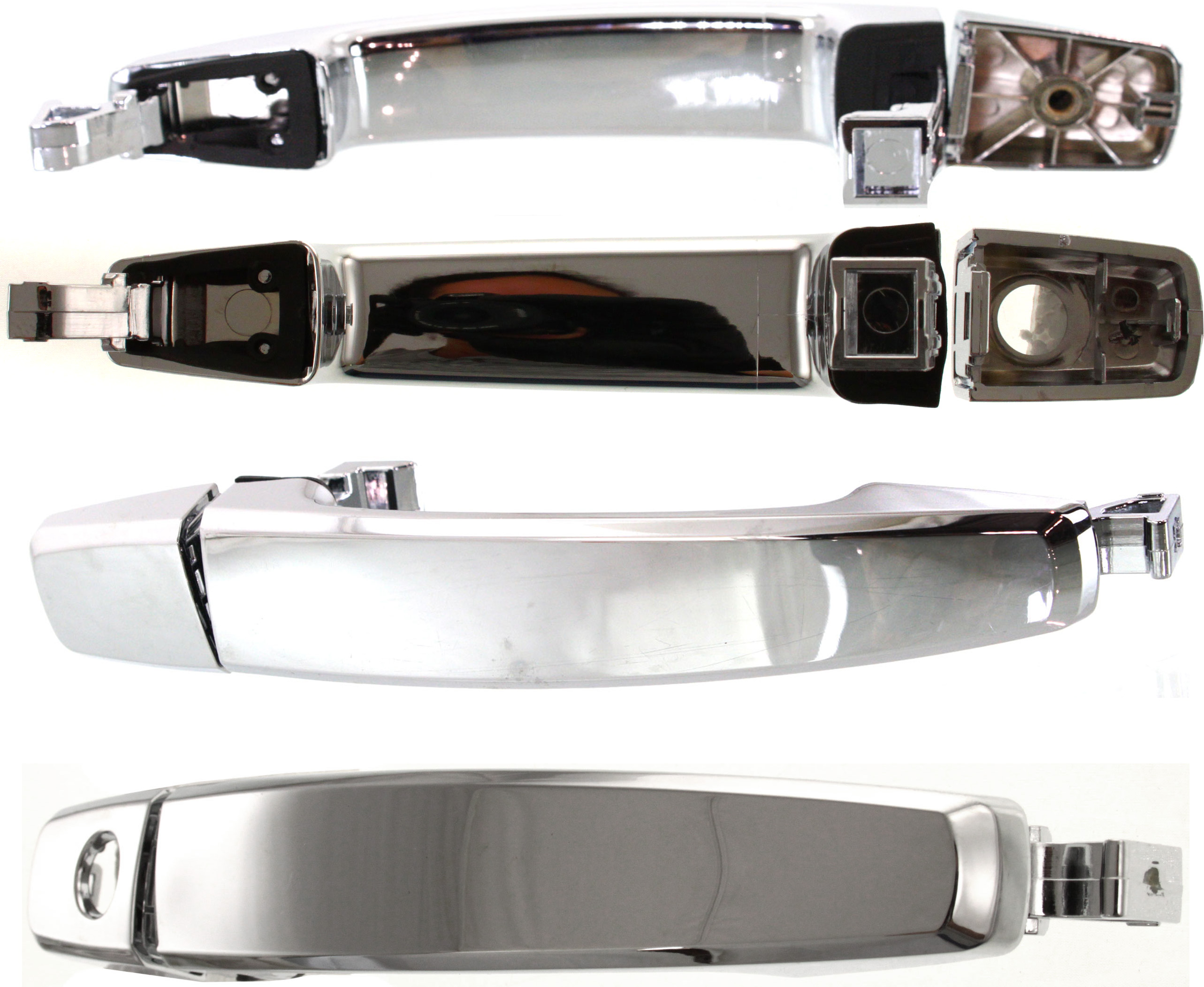 AM AVEO 07-11 CAPTIVA SPORT 12-15 EXTERIOR DOOR HANDLE Set of 4 Front and Rear RH and LH All Chrome w Cover and Lever and Cap Plastic SKU SET ARBF462158C 4 Partslink FDH010141 OEM 96468266