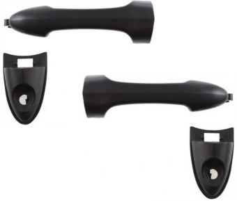 AM FOCUS 00-07 FRONT DOOR HANDLE RH AND LH Outside Textured Black w Keyhole Cap Cover Pad and Handle SKU SET ARBF462506 Partslink FO1310141 OEM YS4Z5422404AAA EC0258413HAA PF