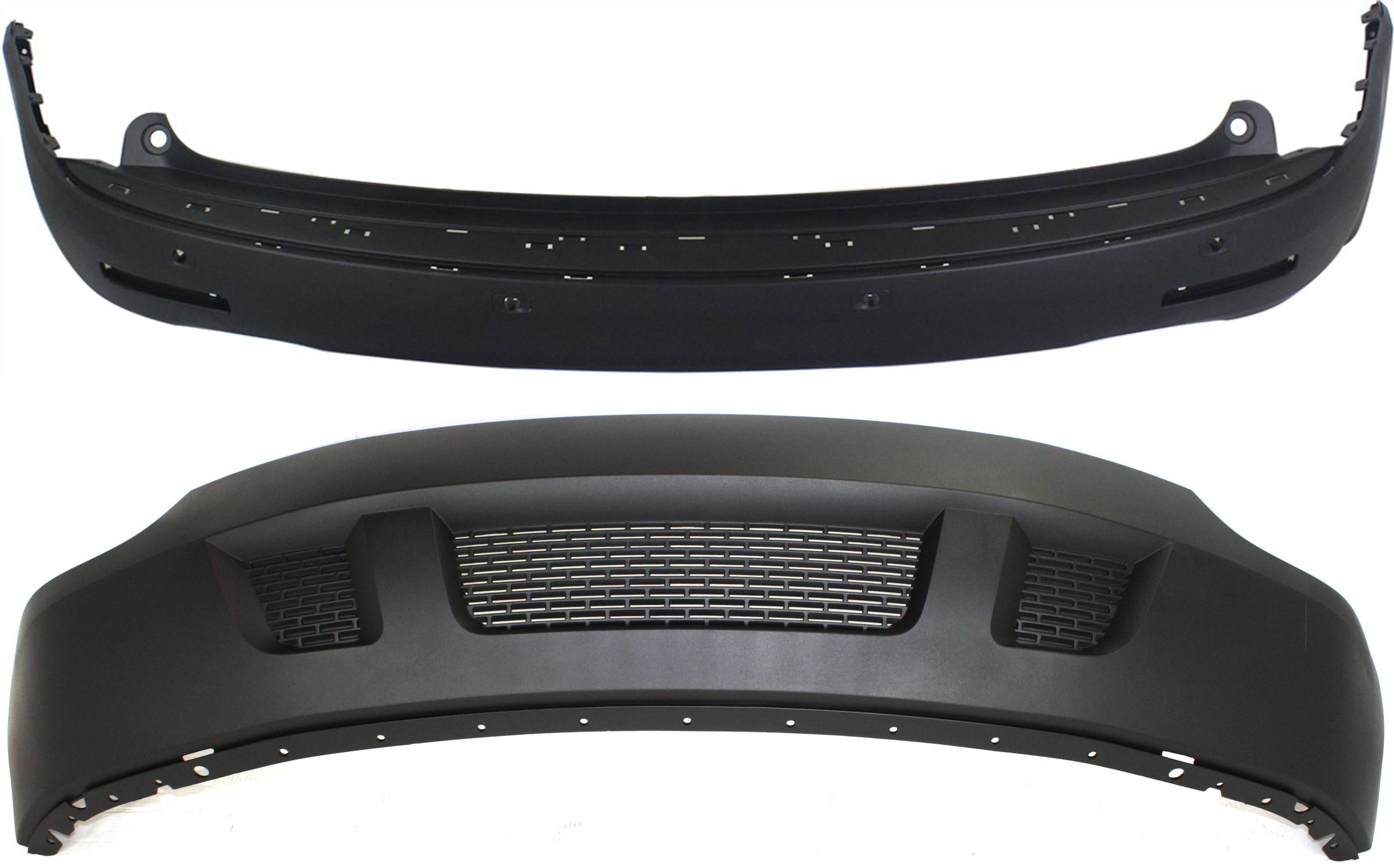 AM ACADIA 07-12 FRONT AND REAR BUMPER COVER Lower Textured Exc. Denali Model SKU SET ARBG010302-2 Partslink GM1015103 GM1100806 OEM 25832805-15933986