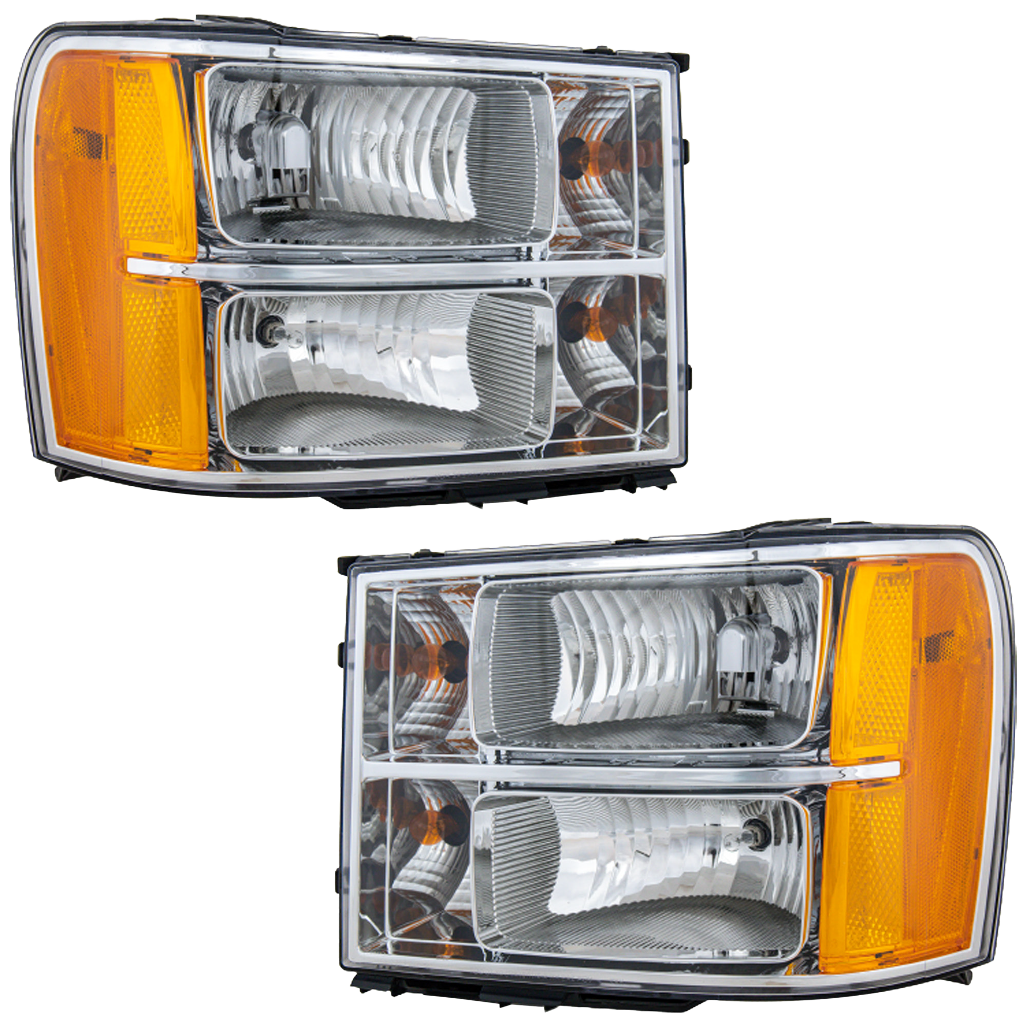AM SIERRA 07-14 HEAD LAMP RH AND LH Assembly Halogen New Body Style CAPA SKU SET ARBG100101Q Partslink GM2502283C GM2503283C OEM 20980241-22853030