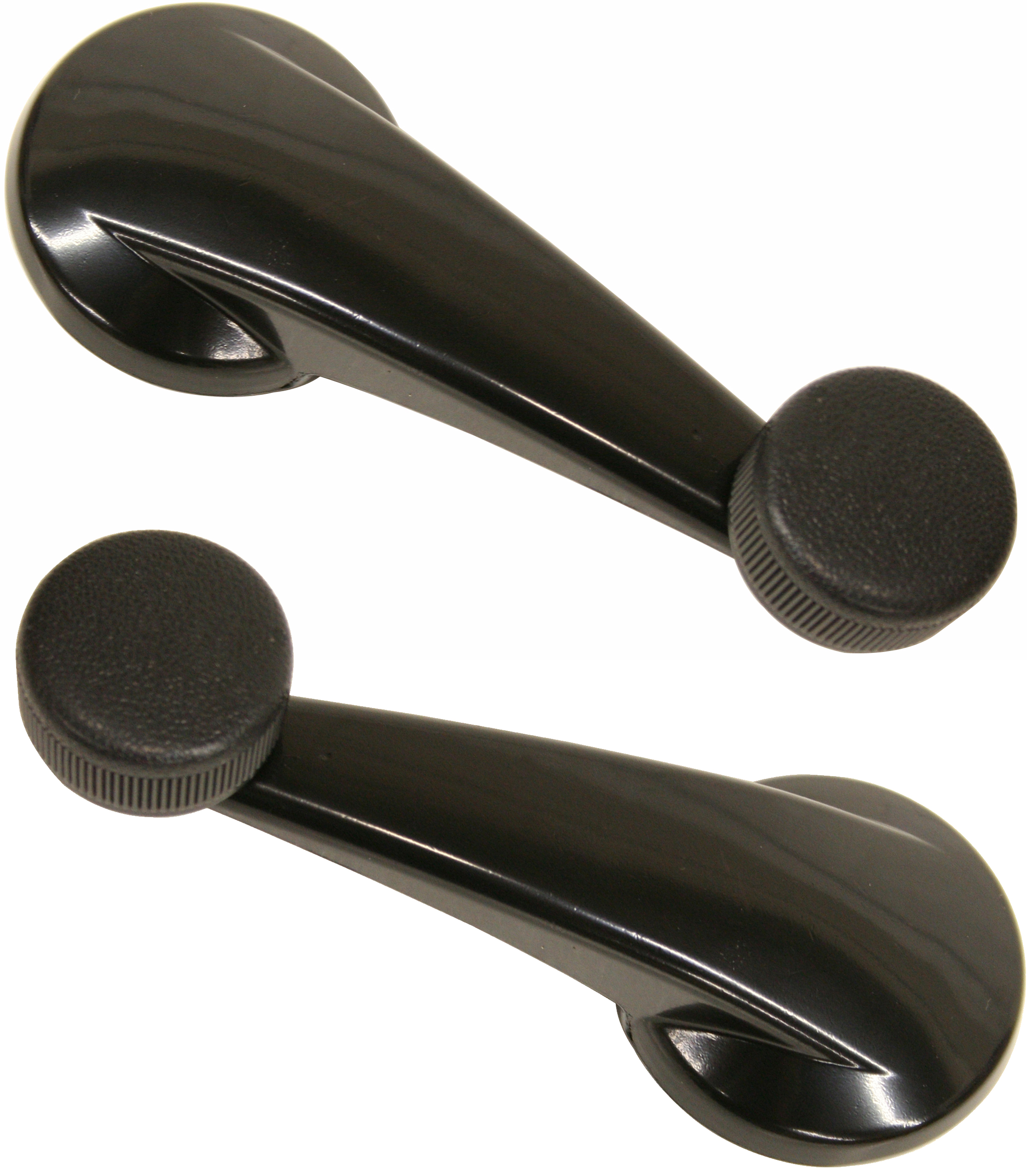 AM S10 SONOMA 94-97 FRONT WINDOW HANDLE RH and LH Smooth Black w Black Knob w o Keyhole Metal Zinc SKU SET ARBG463201 Partslink GM1354107 OEM 15647685