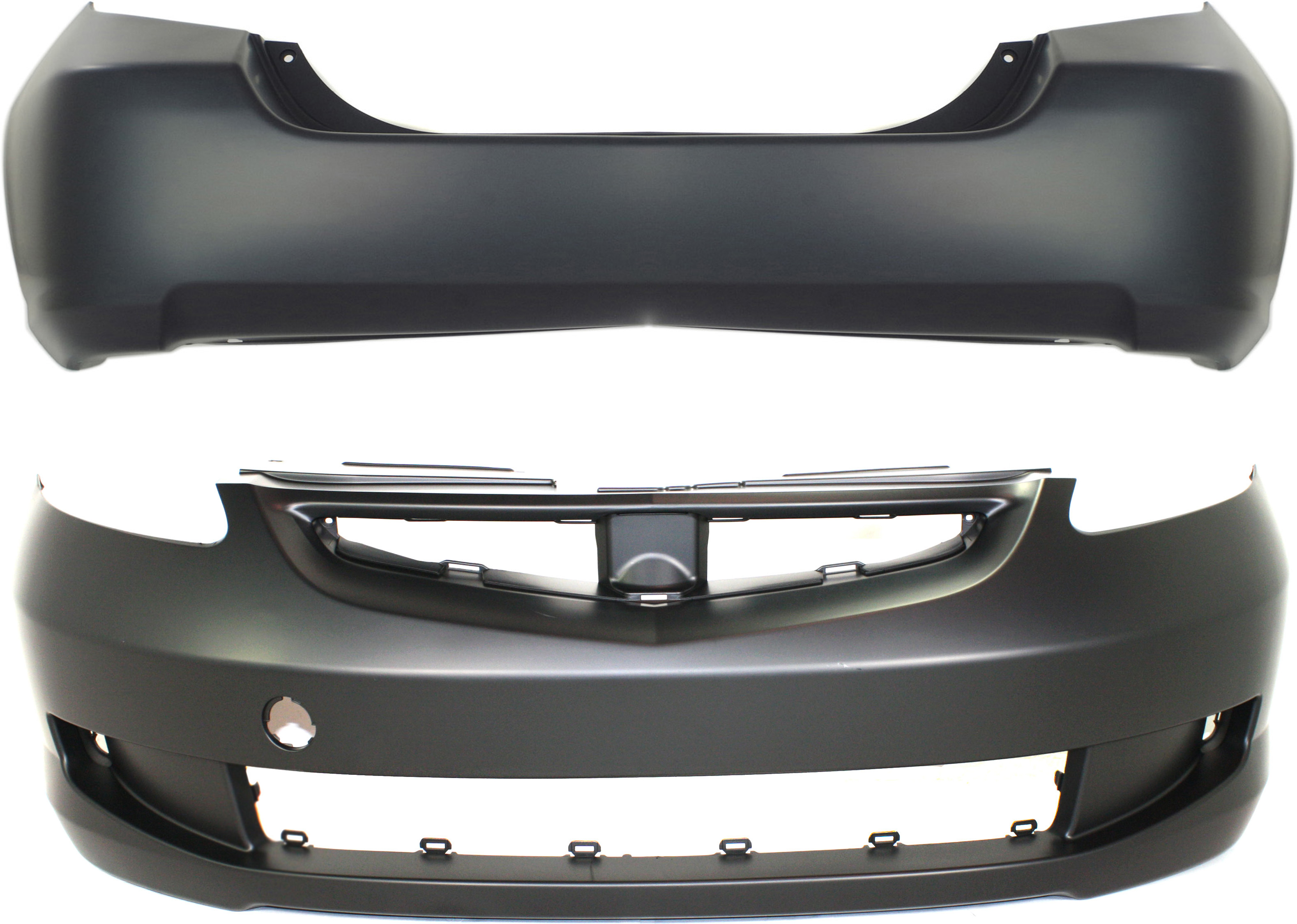 AM FIT 07-08 FRONT AND REAR BUMPER COVER Set of 2 Primed Exc. Sport Model SKU SET ARBH010302P 2 Partslink HO1000248 HO1100238 OEM 04711SLNA71ZZ 04715SLNA70ZZ
