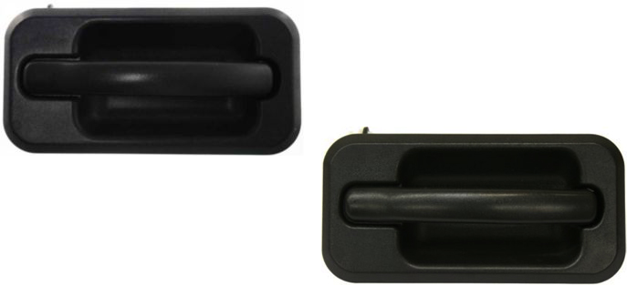AM H2-03-09 REAR EXTERIOR DOOR HANDLE RH AND LH Textured Black w o Chrome Trim Package SKU SET ARBH491301 Partslink HU1521102 HU1520102 OEM 15104796-15104797