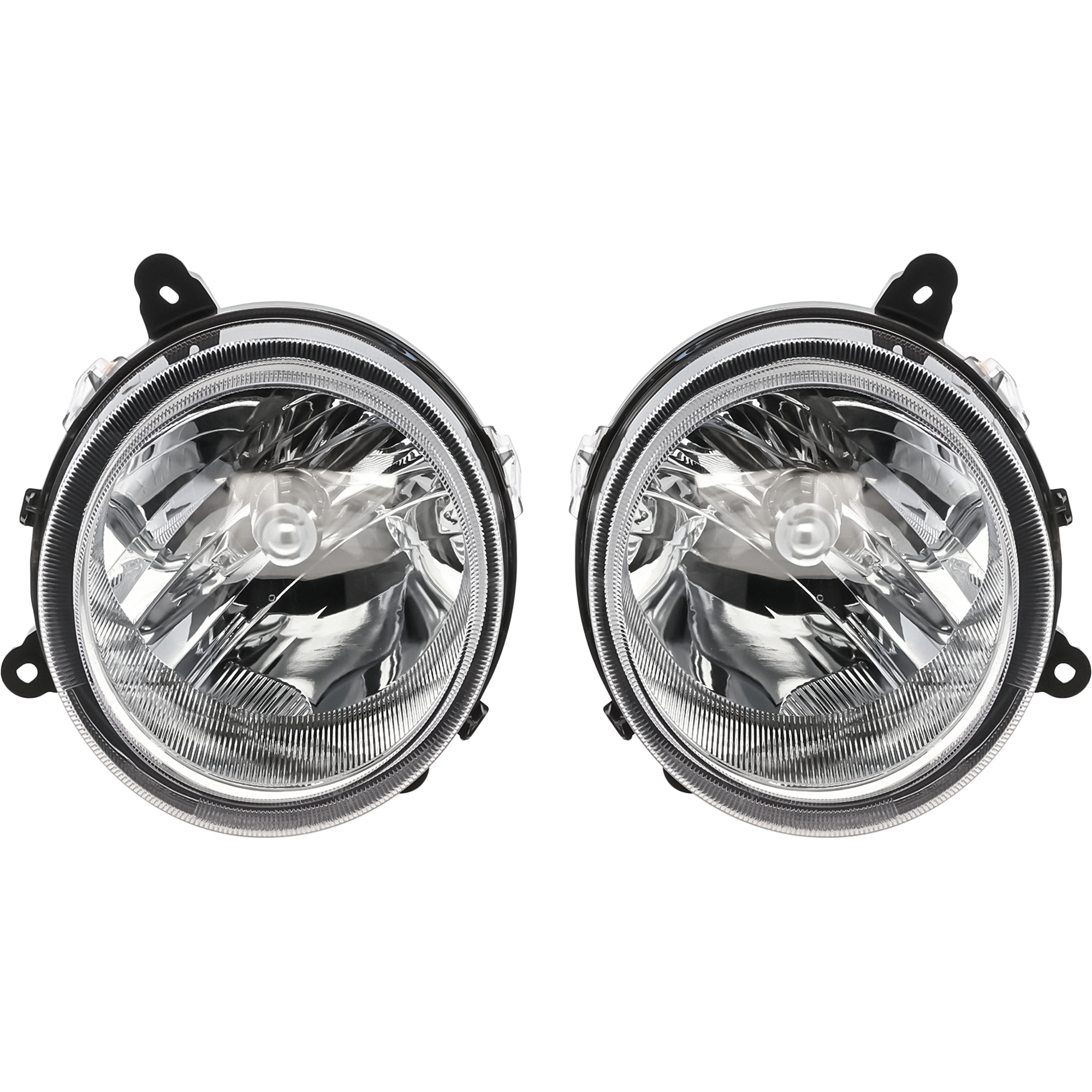 AM COMPASS 07-10 PATRIOT 07-16 HEAD LAMP RH AND LH Assembly Halogen w o Leveling System CAPA SKU SET ARBJ100103Q Partslink CH2502176C CH2503176C OEM 5303843AE 5303842AE