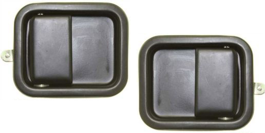 AM TJ 97-06 EXTERIOR FRONT DOOR HANDLE RH AND LH Smooth Black Metal w o Keyhole Full Door Type 97-06 LH SKU SET ARBJ462103 Partslink CH1311111 CH1311131 CH1310131 OEM 5758172 J5758173-55176383AE
