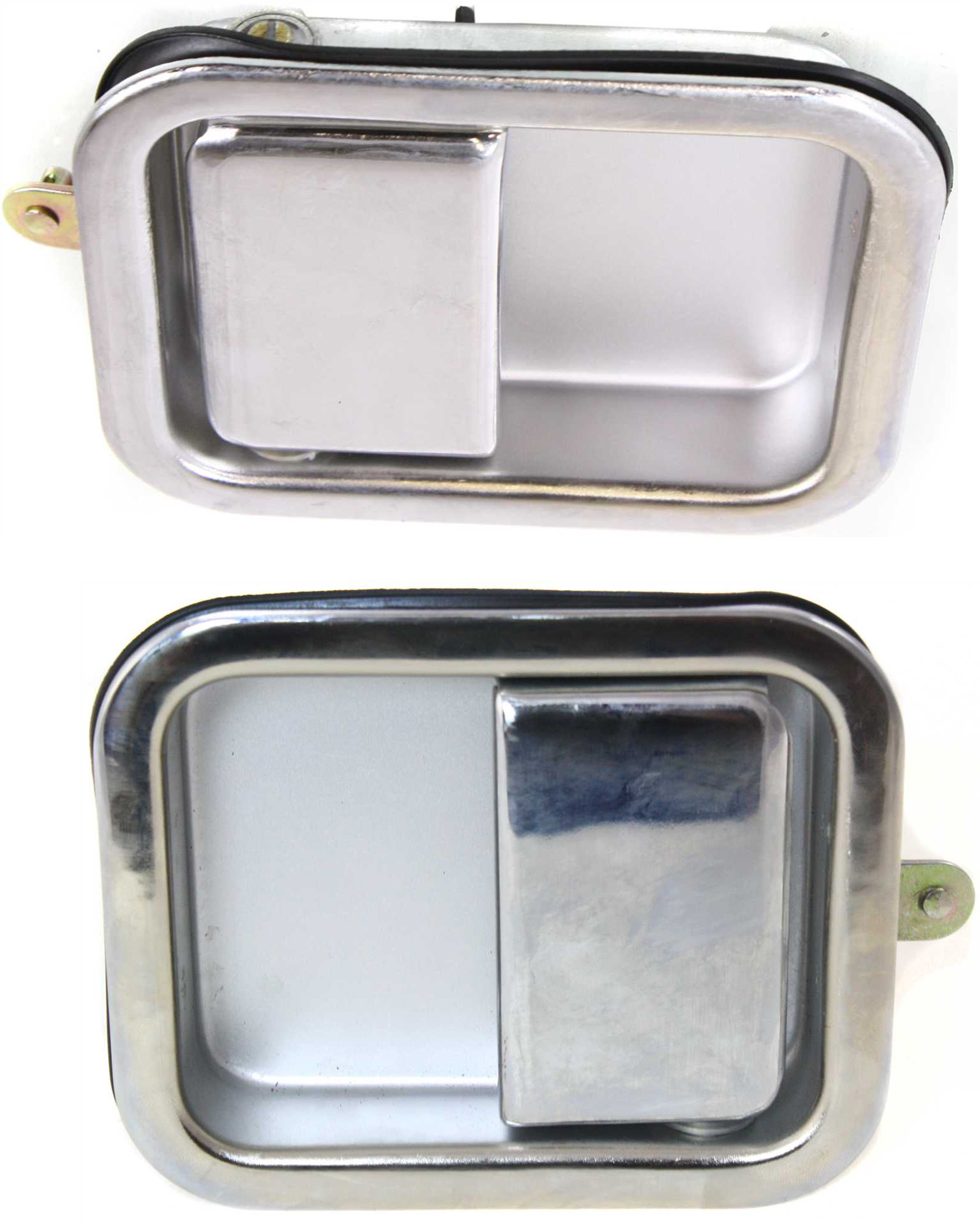 AM TJ 97-06 EXTERIOR FRONT DOOR HANDLE RH AND LH Chrome Metal w o Keyhole Full Door Type 97-06 LH SKU SET ARBJ462123C Partslink CH1311167 CH1310167 OEM J5758172 PFM 55176382AE PFM J5