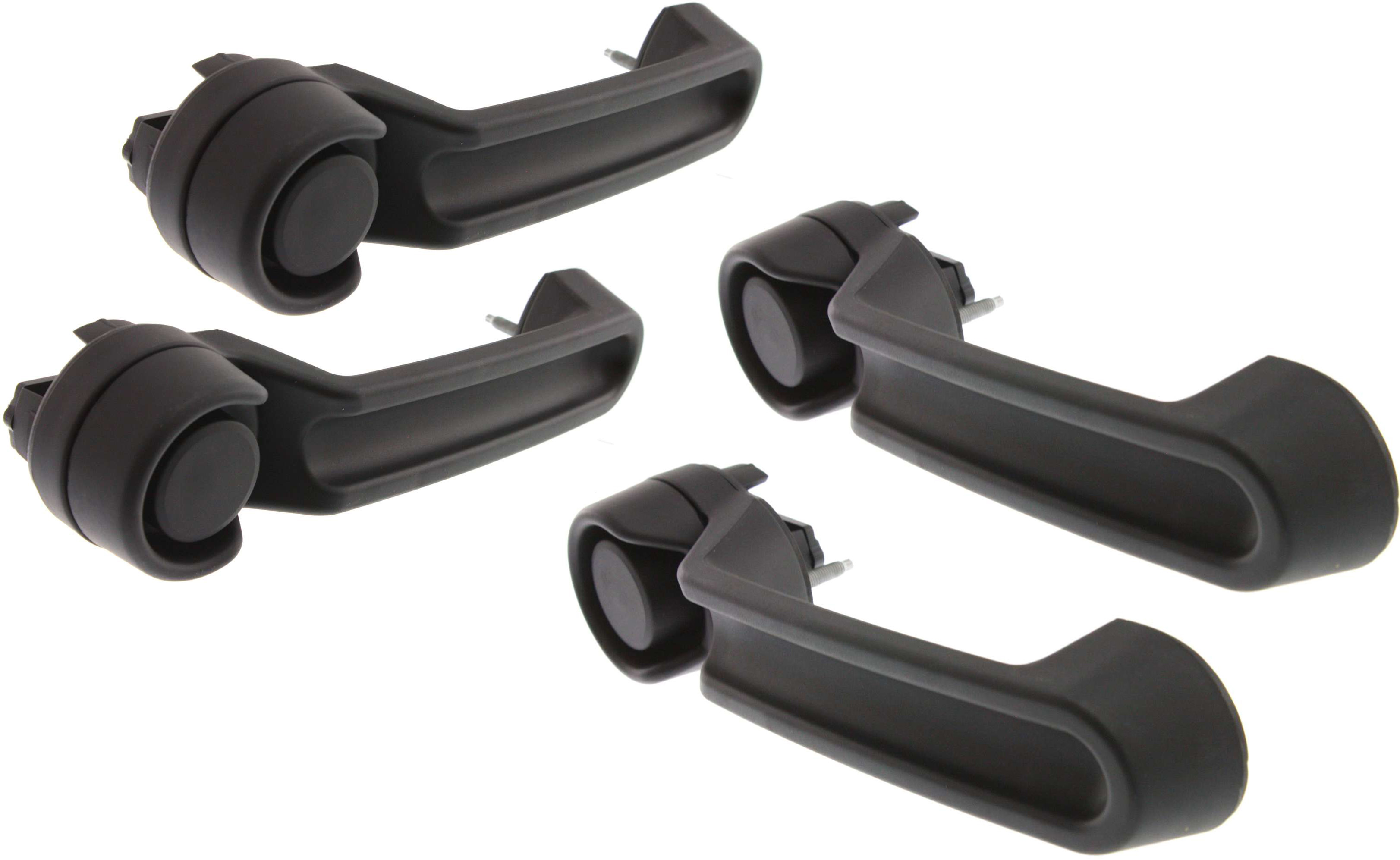 AM WRANGLER 07-16 WRANGLER JK 18-18 EXTERIOR DOOR HANDLE Set of 4 Front and Rear RH and LH Textured Black w o Keyhole Plastic SKU SET ARBJ462501-4 Partslink CH1310155 OEM 4589164AH 4589164AI 4589164AD