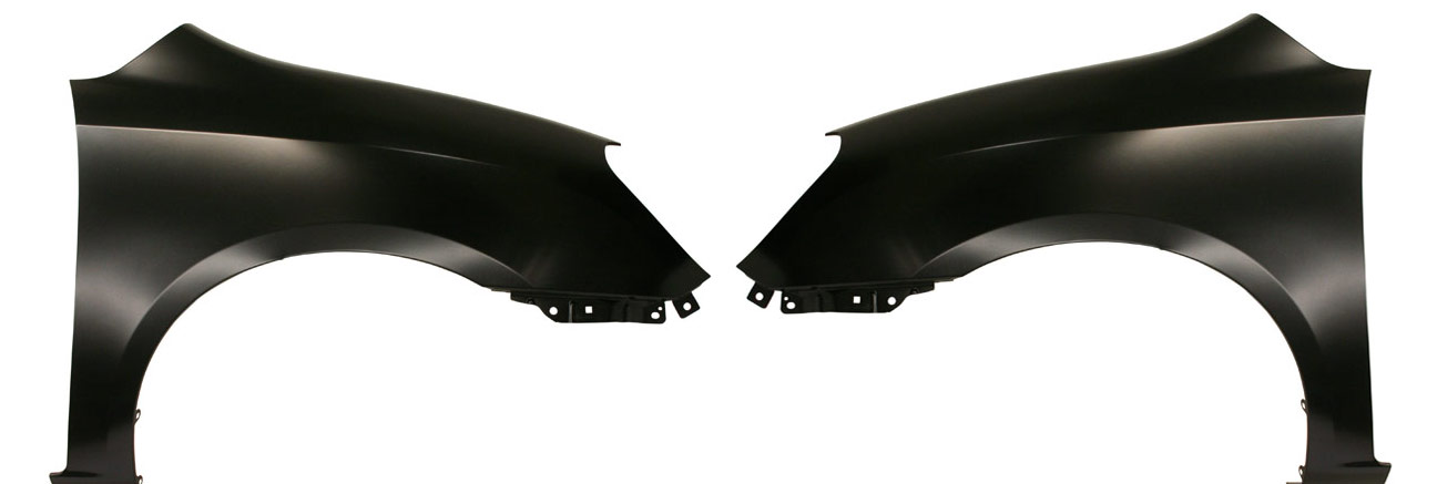 AM RONDO 07-12 FRONT FENDER RH AND LH Primed w o Side Lamp Hole SKU SET ARBK220101 Partslink KI1241125 KI1240125 OEM 663211D000-663111D000
