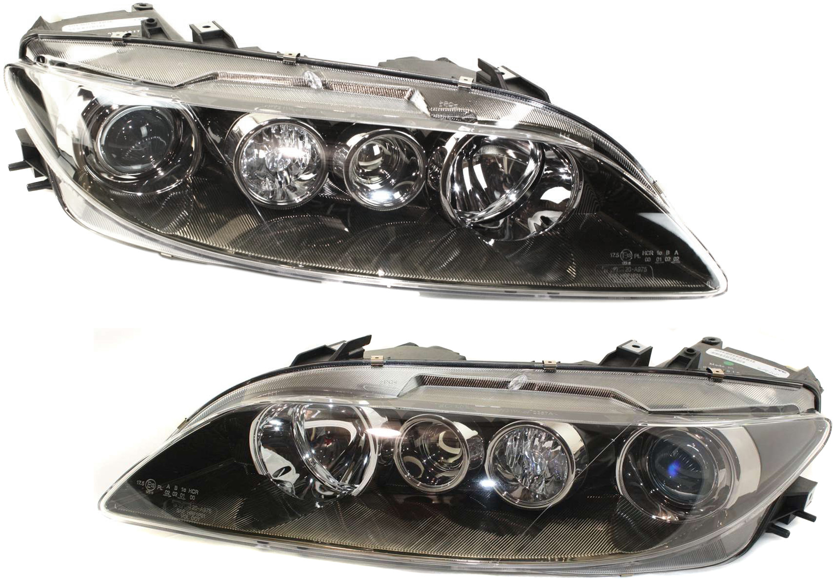 AM MAZDA 6-06-08 HEAD LAMP RH AND LH Lens and Housing Halogen Std Type SKU SET ARBM100107 OEM GP7A510L0B PFM GP7A510K0B PFM