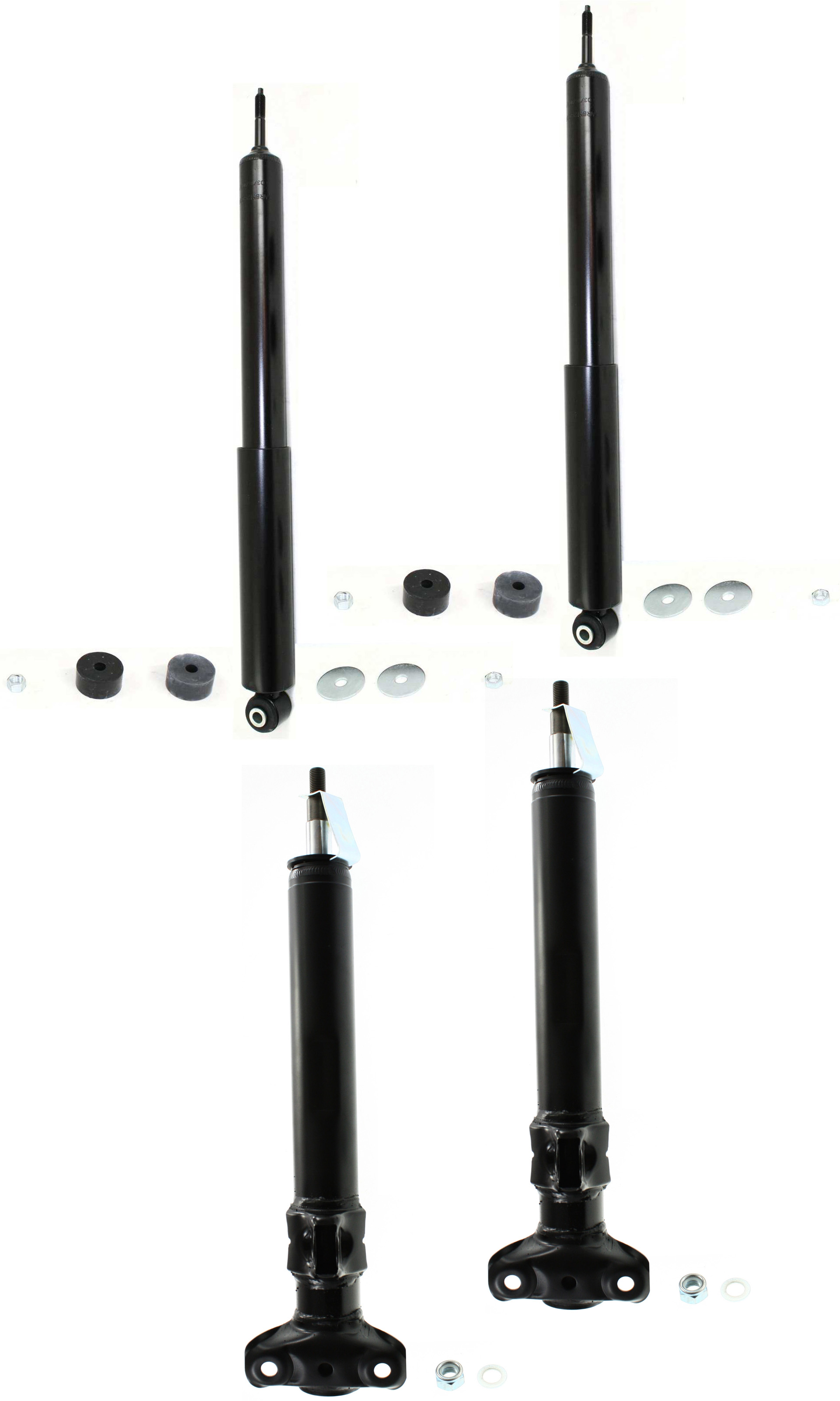 AM 300E 86-93-300CE 88-93 FRONT AND REAR SHOCK AND FULLY LOADED STRUT RH AND LH Gas Charged Set of 4 SKU SET ARBM280501-4 OEM 2013200931-2013201131