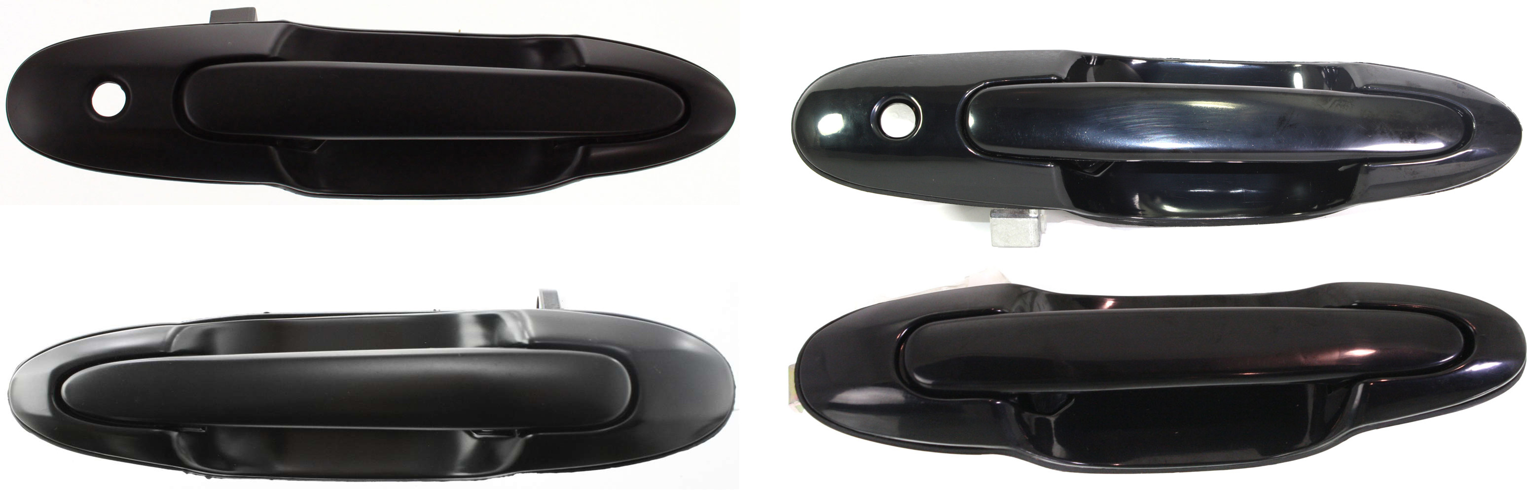 AM MPV 00-06 FRONT AND REAR DOOR HANDLE RH AND LH Set of 4 Outside Smooth Black Plastic SKU SET ARBM462113-4 Partslink MA1310117 MA1513101 MA1513100 OEM LC7058410D LC7058410E LC705941