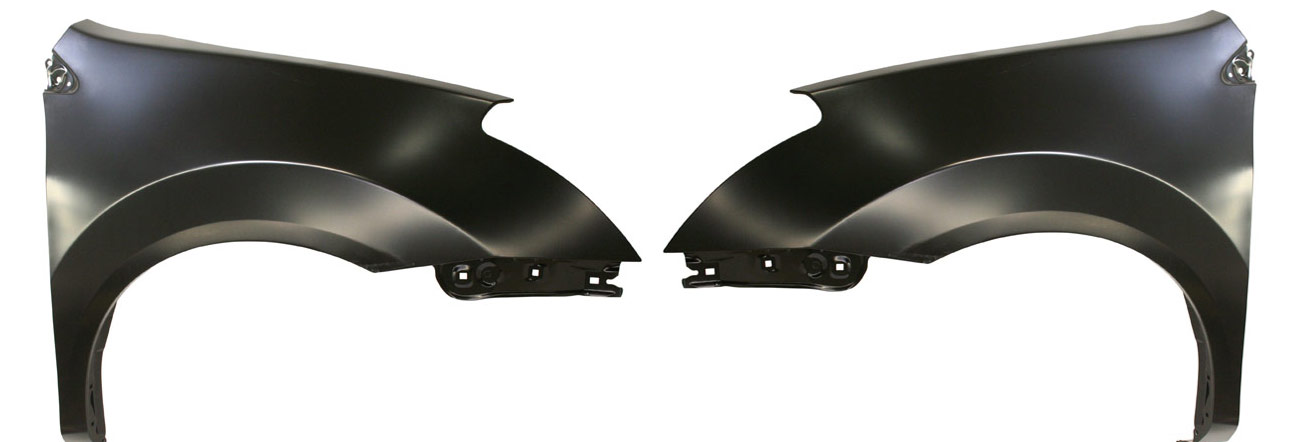AM ROGUE 08-10 FRONT FENDER RH AND LH Primed Steel w o Signal Light Hole SKU SET ARBN220101 Partslink NI1240188 NI1241188 OEM FCA00JM0MA FCA01JM0MA