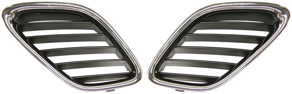 AM SAAB 9-3-03-07 GRILLE RH AND LH Chrome Shell with Painted Black Insert w o emblem provision SKU SET ARBS070301 Partslink SB1200103 SB1200104 OEM 12797999-12797997