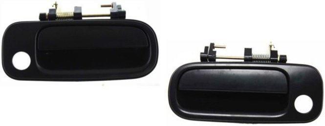 AM CAMRY 92-93 FRONT EXTERIOR DOOR HANDLE RH AND LH Smooth Black w Keyhole SKU SET ARBT462101 Partslink TO1310101 TO1310109 OEM 6921033010-6921032091C1-692203