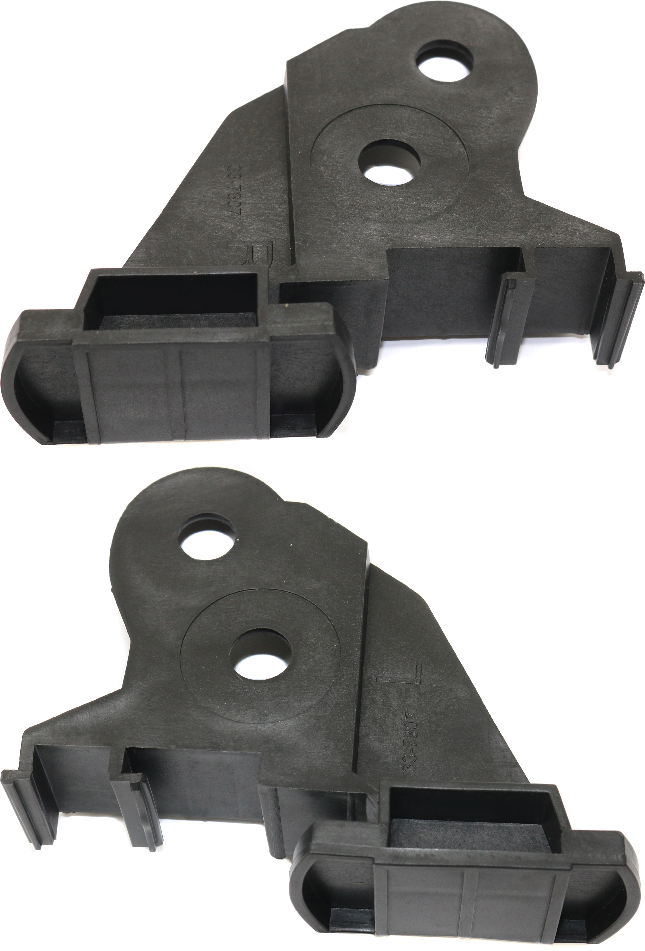 AM 3 SERIES 02-05 FRONT BUMPER BRACKET RH AND LH Support Guide w Sport Pkg. Sedan Wagon Plastic SKU SET B013103 Partslink BM1067106 BM1066106 OEM 51117895416-51117895415