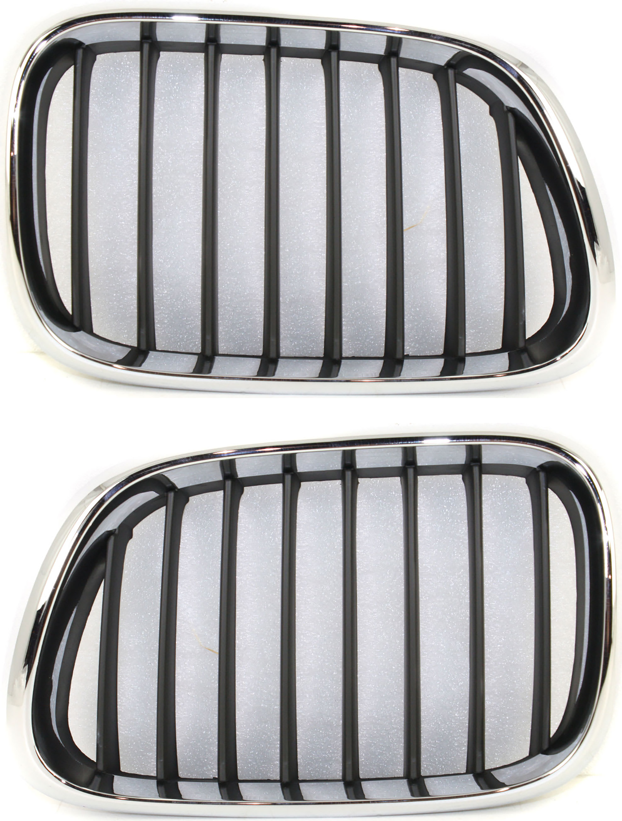 AM X5-00-03 GRILLE RH AND LH ABS Plastic Chrome Black Set of 2 SKU SET B070319-2 Partslink BM1200152 BM1200153 OEM 51138402645-51138402646