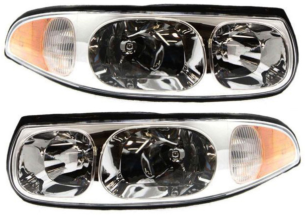 AM LESABRE 00-05 HEAD LAMP RH AND LH Assembly Halogen Composite w Cornering Marker Lamp FWD Limited Model SKU SET B100101 Partslink GM2502210 GM2503210 OEM 25769597 PFM 25769598 PFM