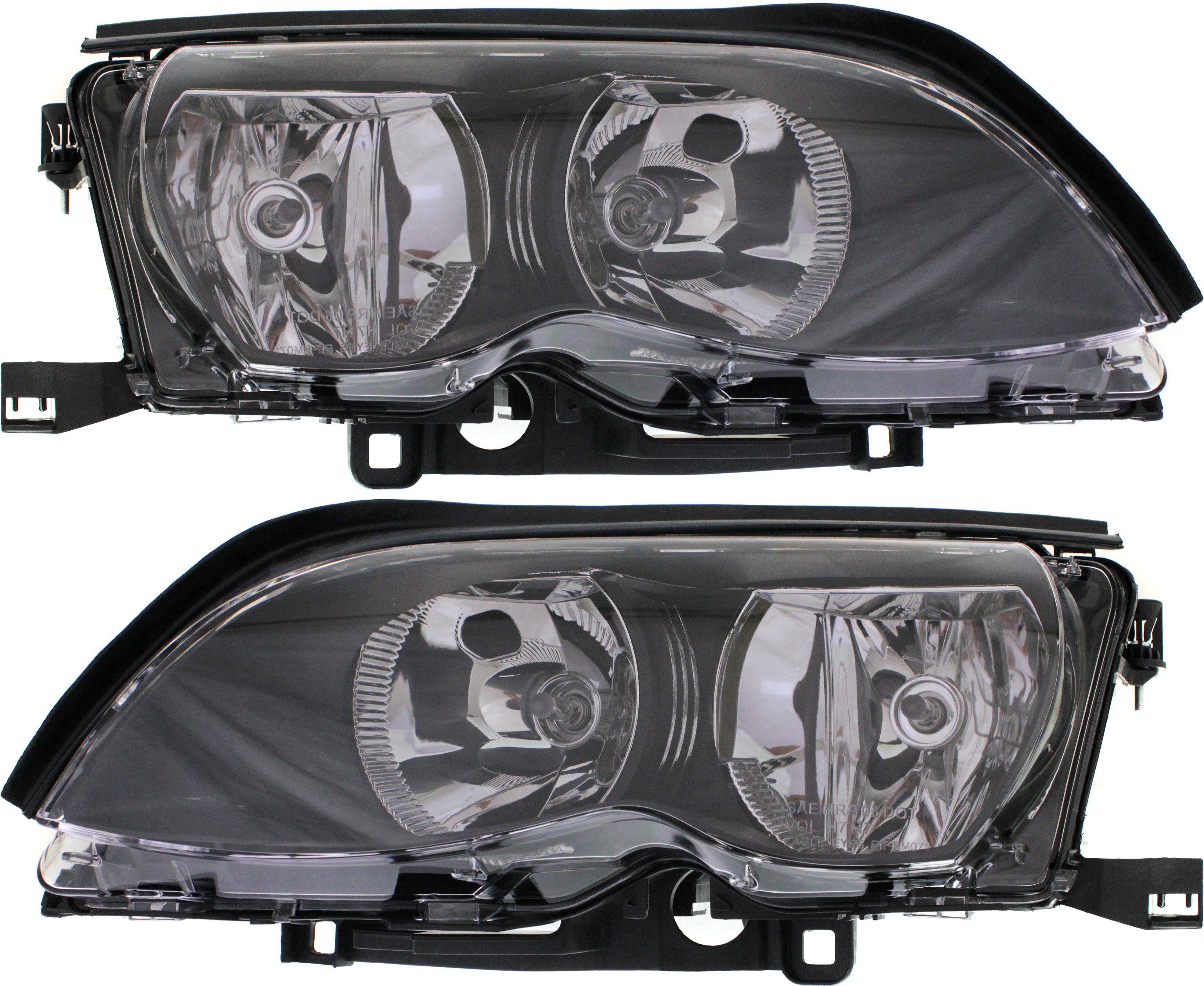 AM 3 SERIES 02-05 HEAD LAMP RH AND LH Assembly Halogen Black Interior Sedan Wagon SKU SET B100111 Partslink BM2502122 BM2503122 OEM 63127165771-63127165772