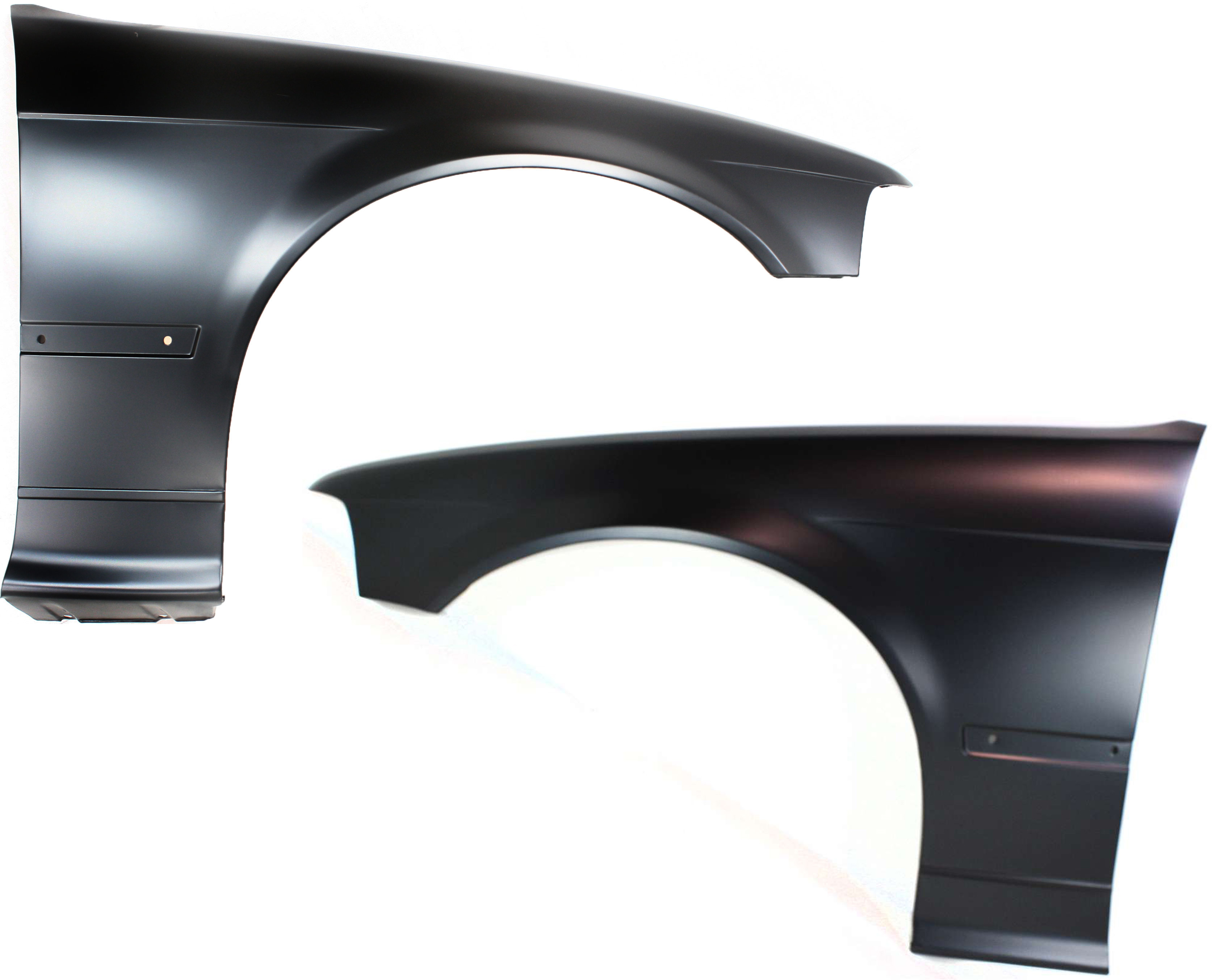 AM 3 SERIES 92-96 FRONT FENDER RH AND LH Primed Sedan w o Side Repeater Lamps SKU SET B161 Partslink BM1241108 BM1240108 OEM 41358122430-41358122429