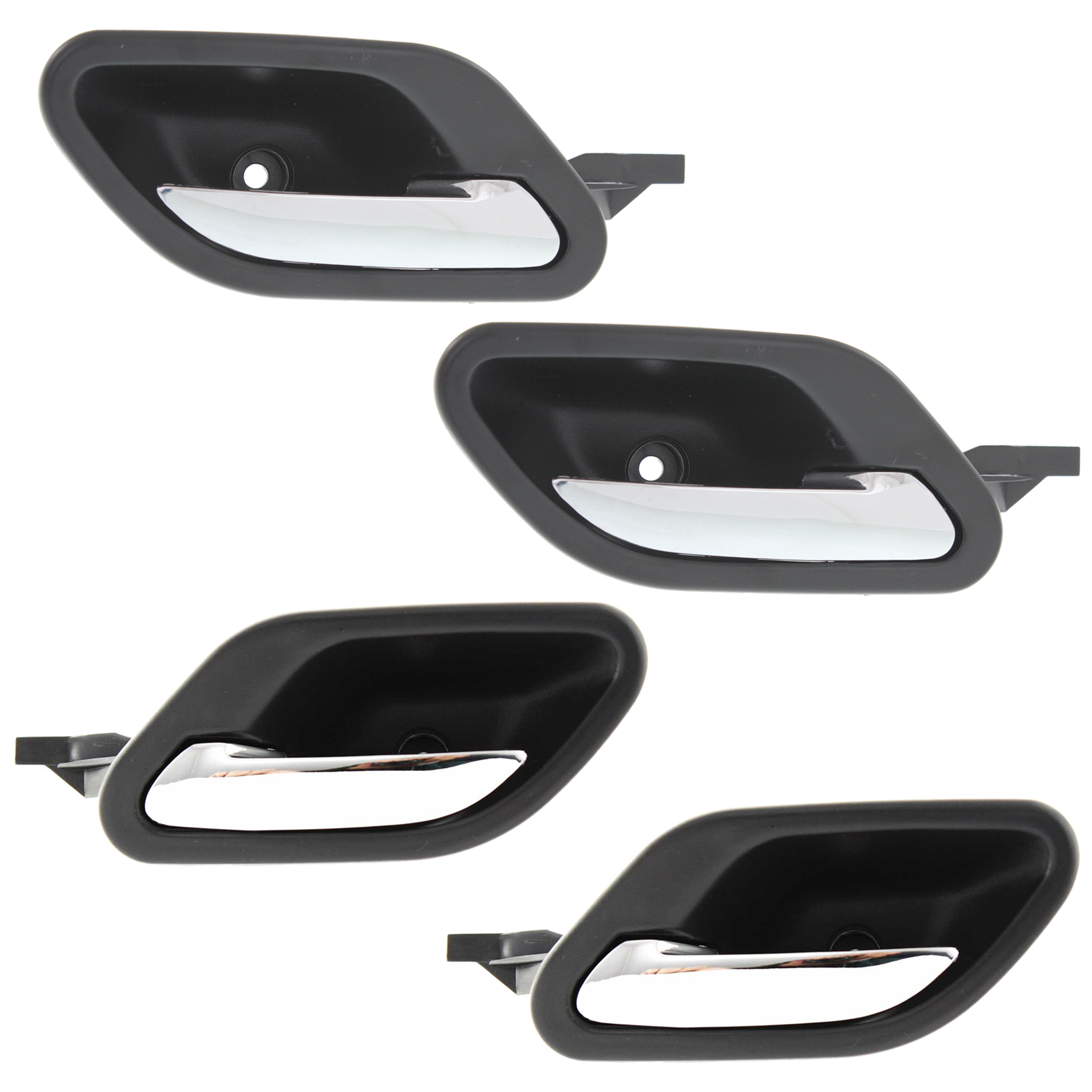AM 7 SERIES 95-99-5 SERIES 95-01 FRONT AND REAR INTERIOR DOOR HANDLE RH AND LH Plastic Textured Black With Chrome SKU SET B462117-4 Partslink BM1352101 BM1353101 OEM 51218226049-51218226050