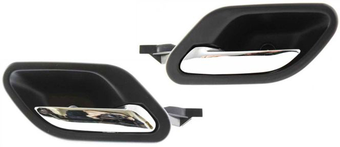 AM 7 SERIES 95-99-5 SERIES 97-01 INTERIOR FRONT DOOR HANDLE RH AND LH Plastic Textured Black With Chrome SKU SET B462117 Partslink BM1353101 BM1352101 OEM 51218226050-51218226049