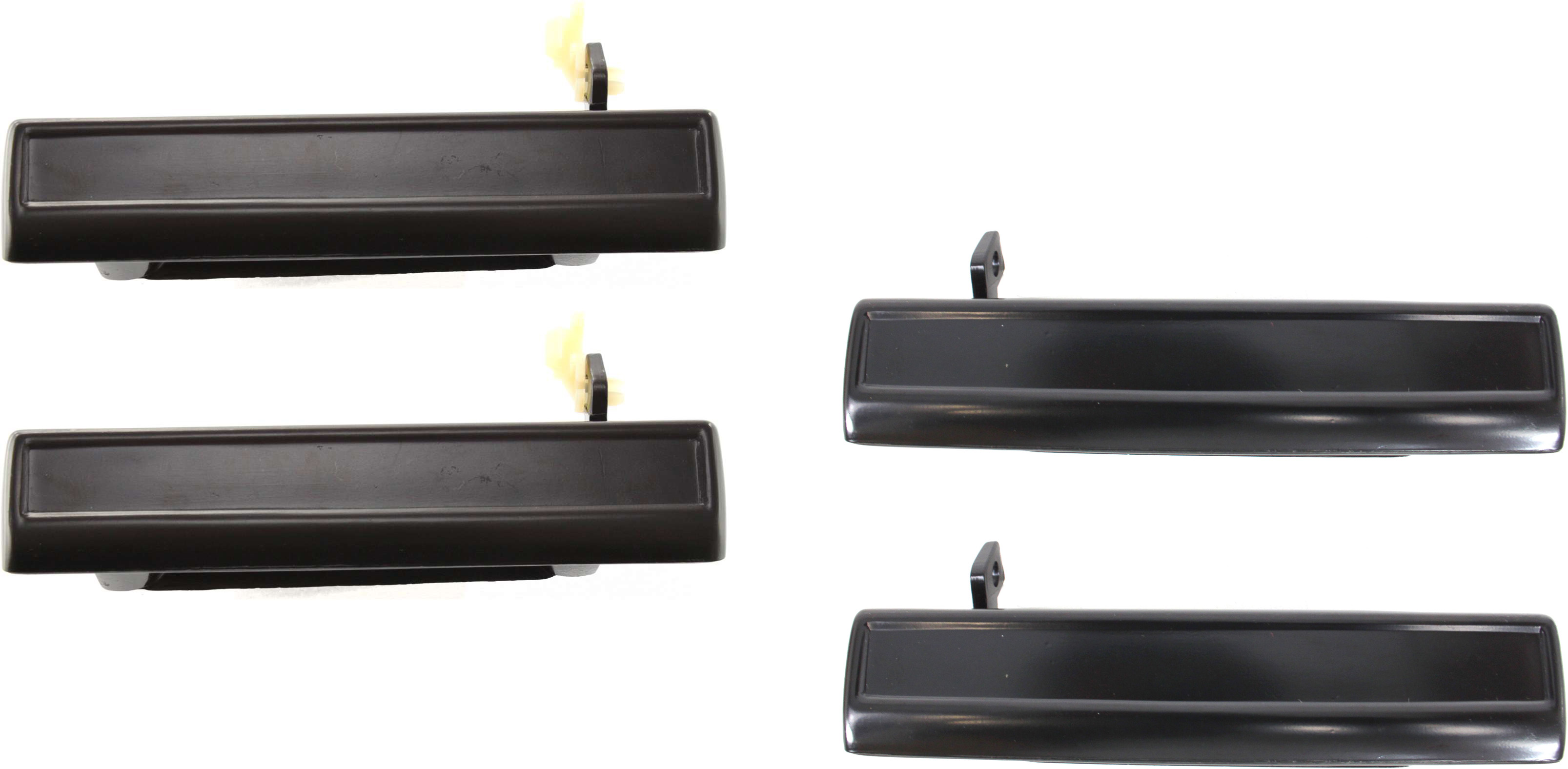 AM CENTURY 82-96 FRONT AND REAR EXTERIOR DOOR HANDLE RH AND LH Smooth Black Metal SKU SET B462123-4 Partslink GM1311126 GM1310126 OEM 20332646-20332647