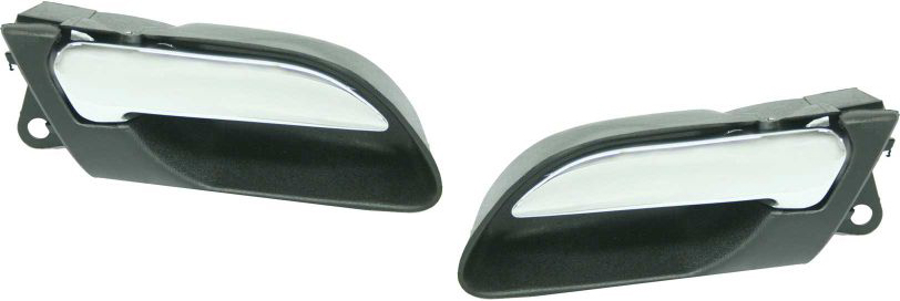AM 3 SERIES 99-06 FRONT INTERIOR DOOR HANDLE RH AND LH Chrome Lever with Black Bezel SKU SET B462135 Partslink BM1353104 BM1352104 OEM 51418200724-51418200723