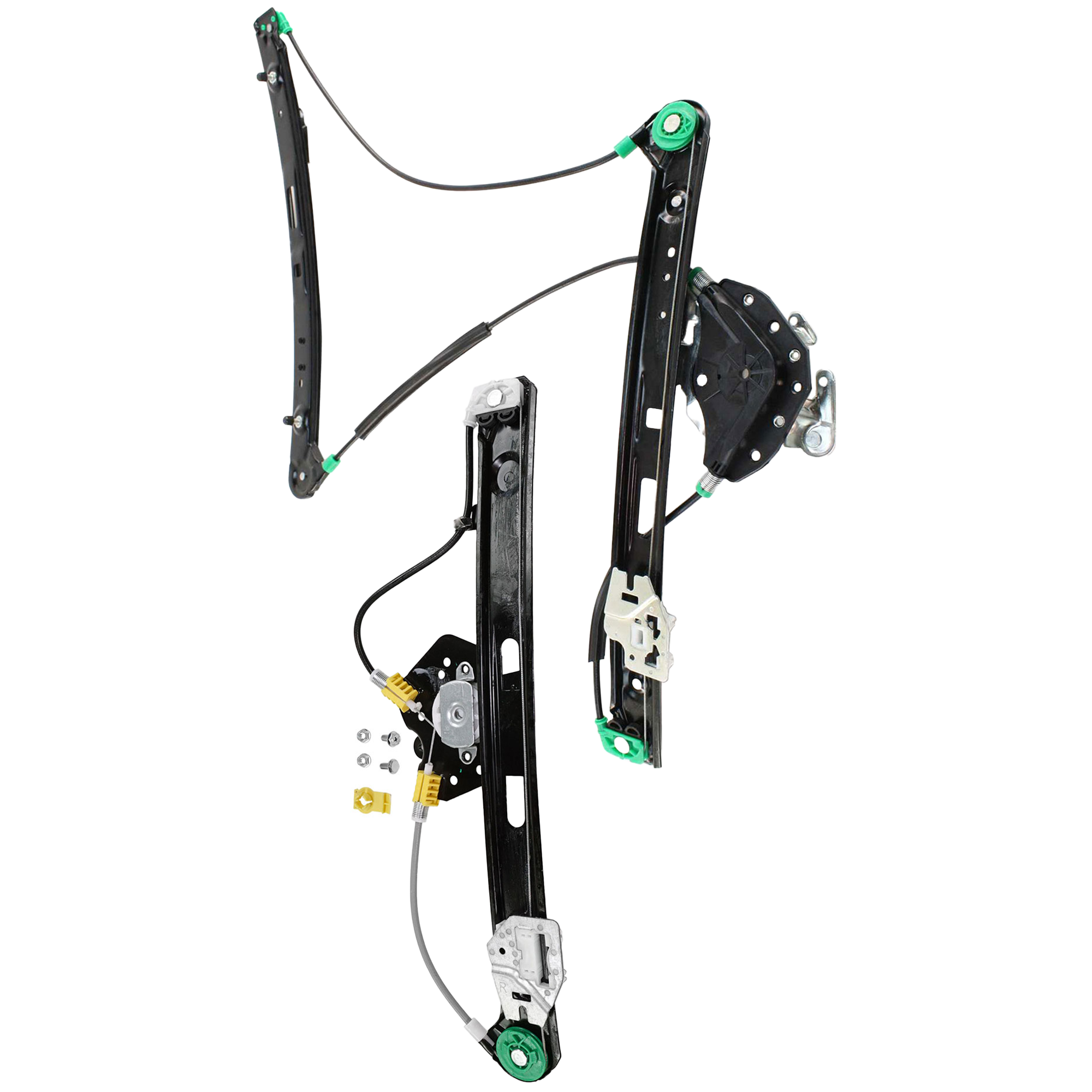AM 3 SERIES 00-05 FRONT AND REAR WINDOW REGULATOR RH Power w o Motor SKU SET B462915-2R Partslink BM1351105 BM1551101 OEM 51337020660-51358212100
