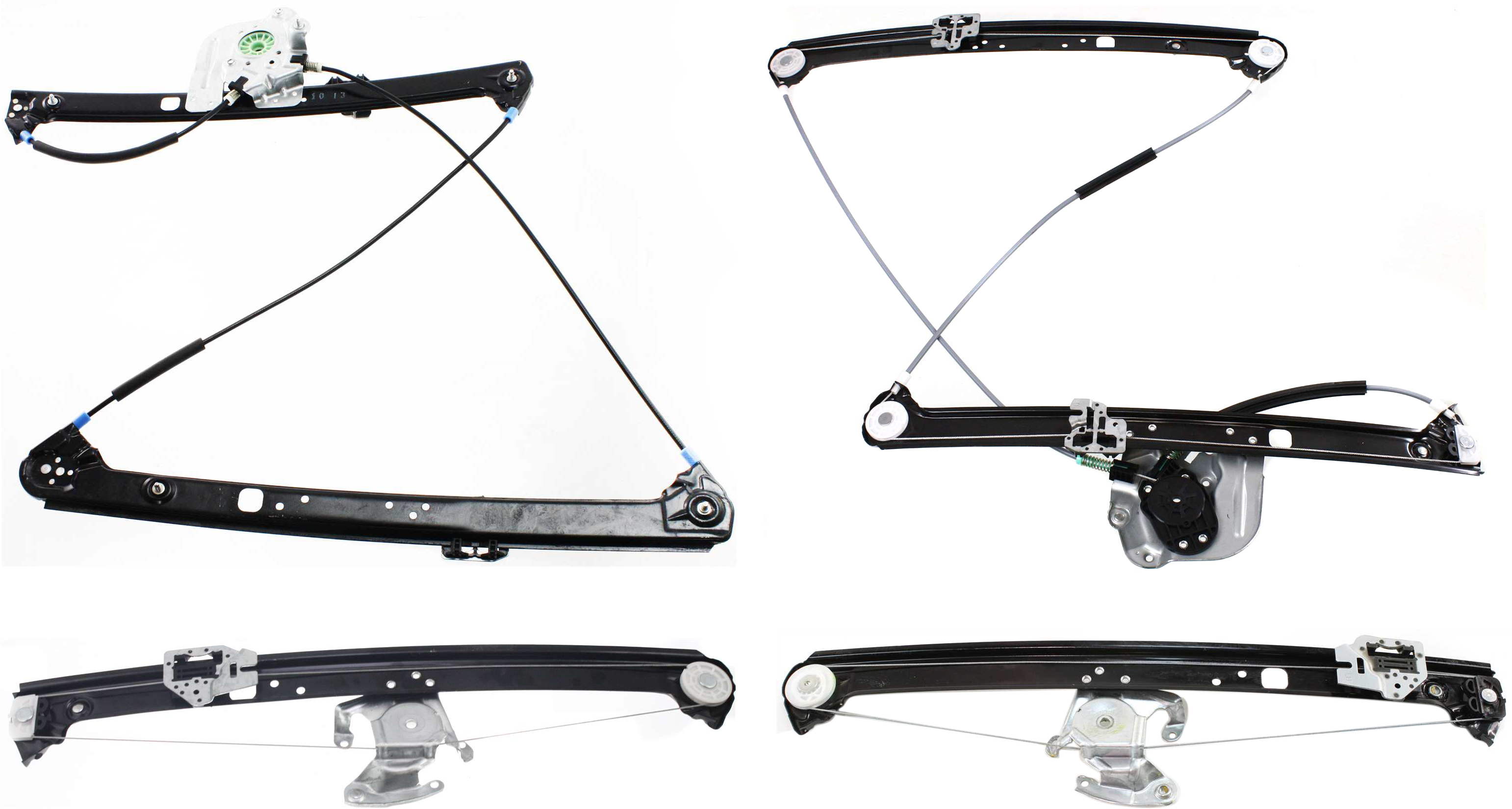AM X5-00-06 FRONT AND REAR WINDOW REGULATOR RH AND LH Power w o Motor SKU SET B462919-4 Partslink BM1351104 BM1350104 BM1551103 BM1550103 OEM 51338254912-51338254911-513571