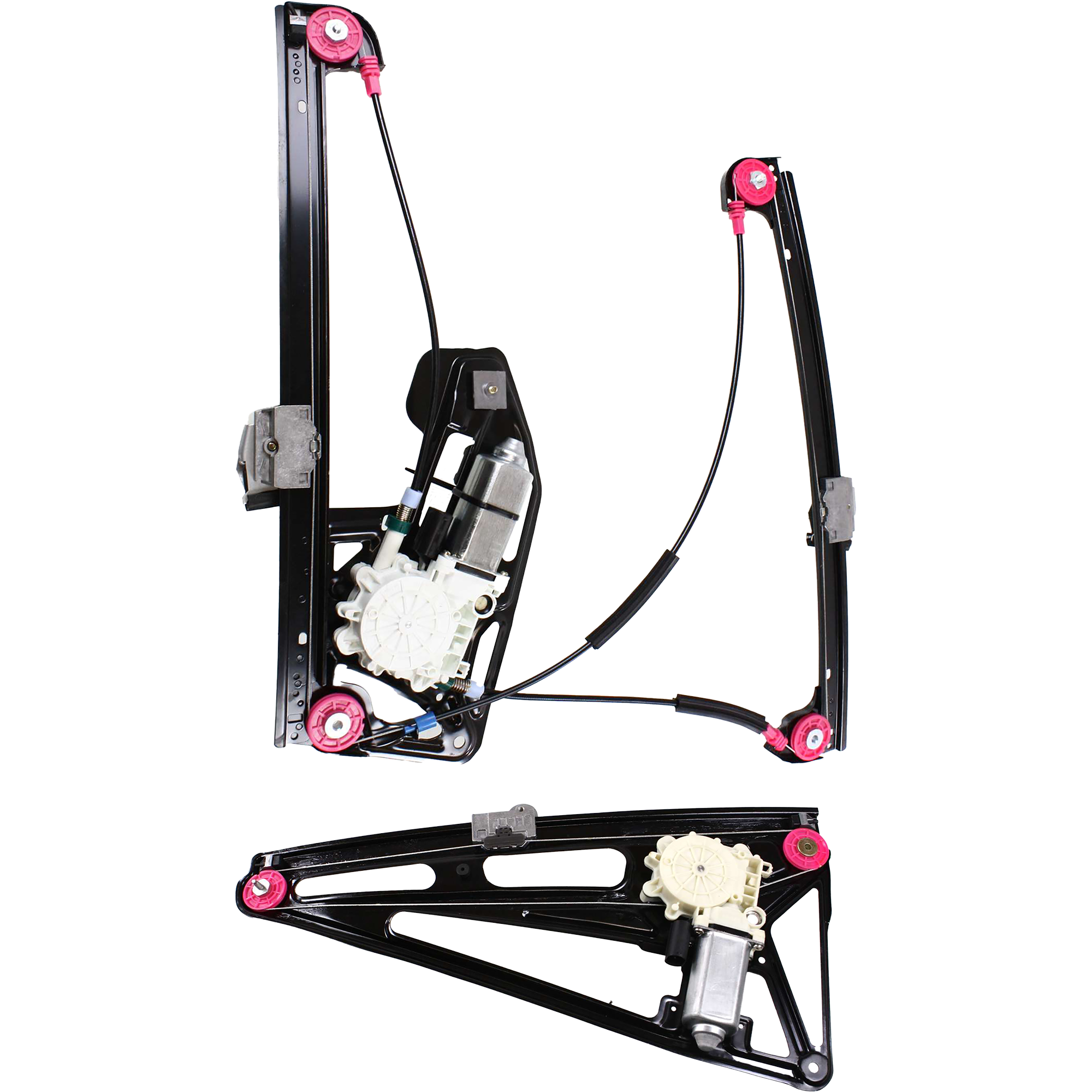 AM 7 SERIES 95-01 FRONT AND REAR WINDOW REGULATOR RH Power w Motor SKU SET B462923-2R Partslink BM1351106 BM1551104 OEM 51338205634-51358125204