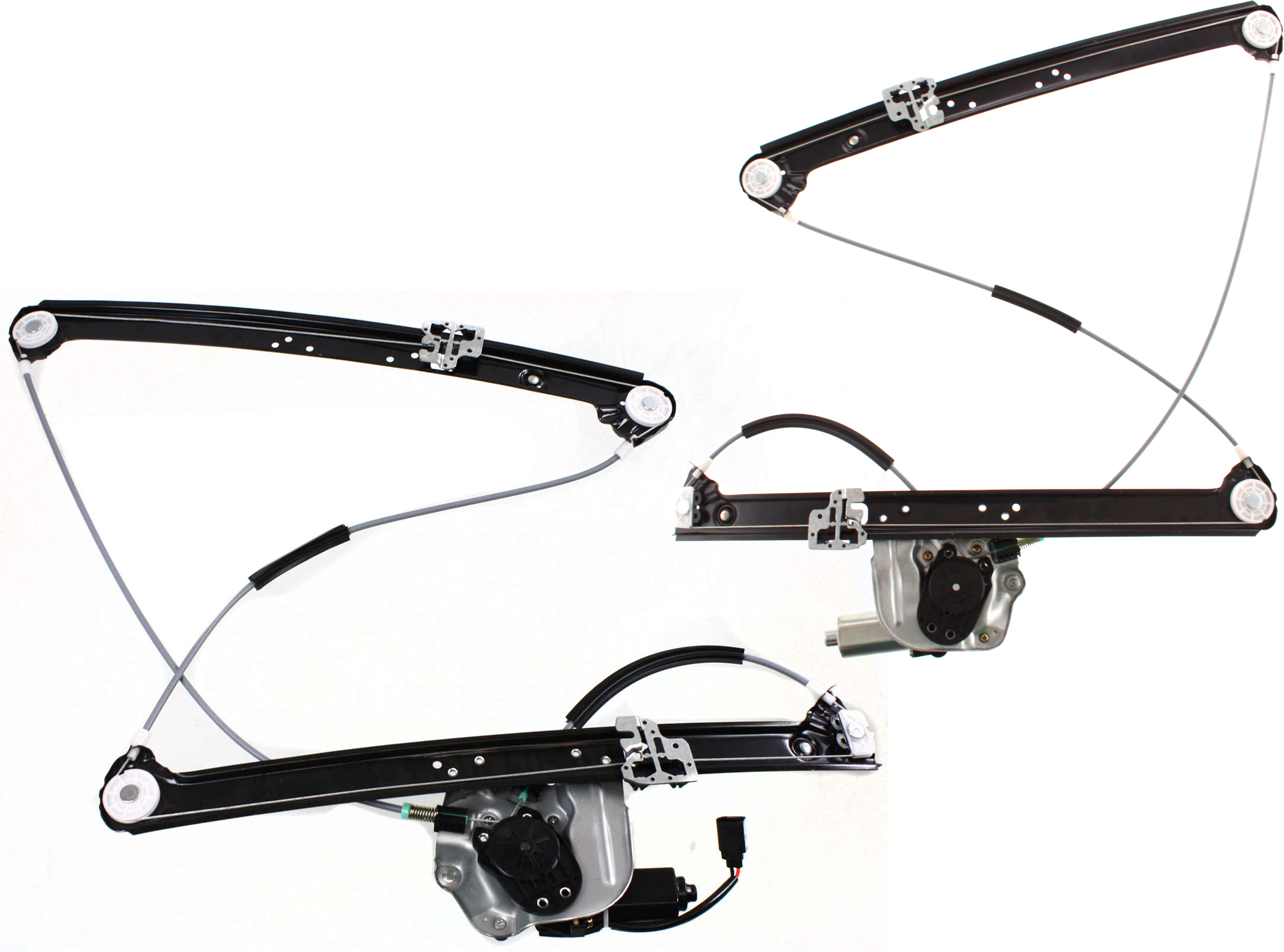 AM X5-00-06 FRONT WINDOW REGULATOR RH AND LH Power With Motor SKU SET B462925 Partslink BM1351110 BM1350110 OEM 51338254912 PFM 51338254911 PF