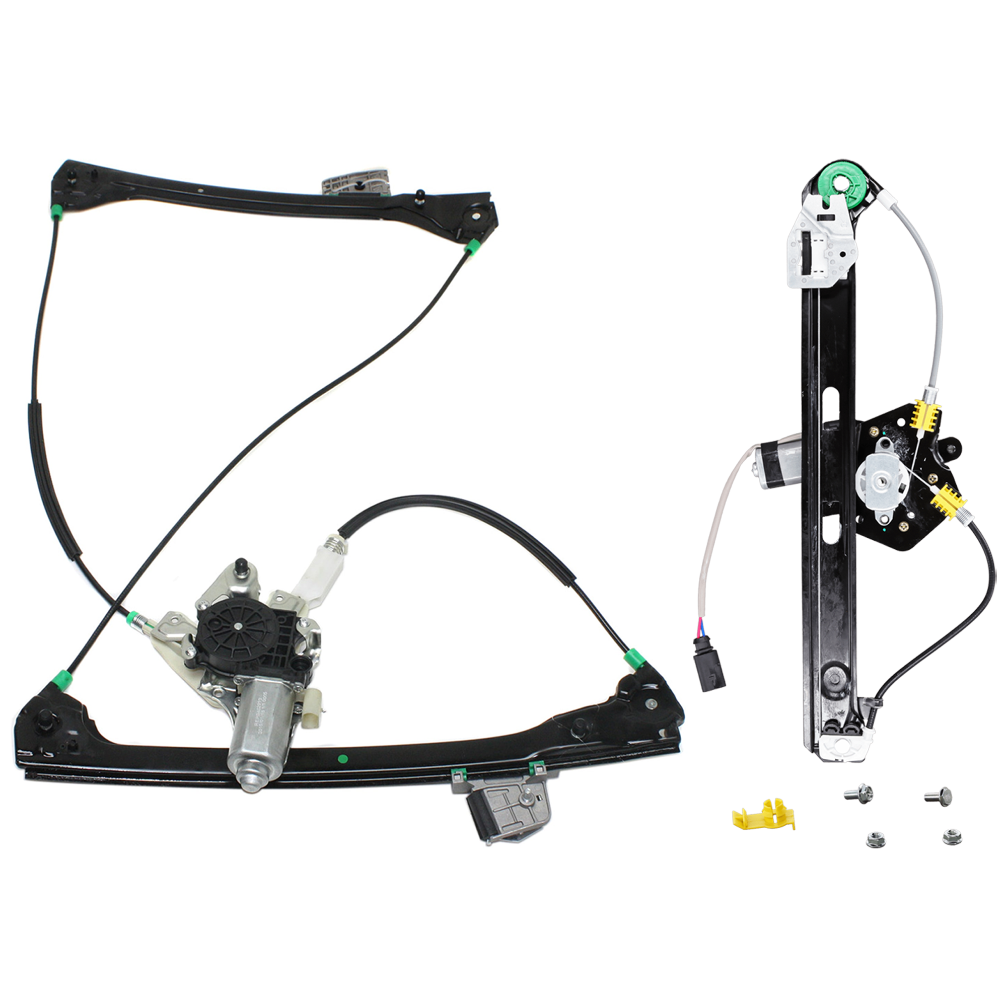 AM M3-01-06 FRONT AND REAR WINDOW REGULATOR RH Power w Motor Convertible Coupe SKU SET B491707 A Partslink BM1351131 BM1551113 OEM 51338229106 PFM 51358212100 PF