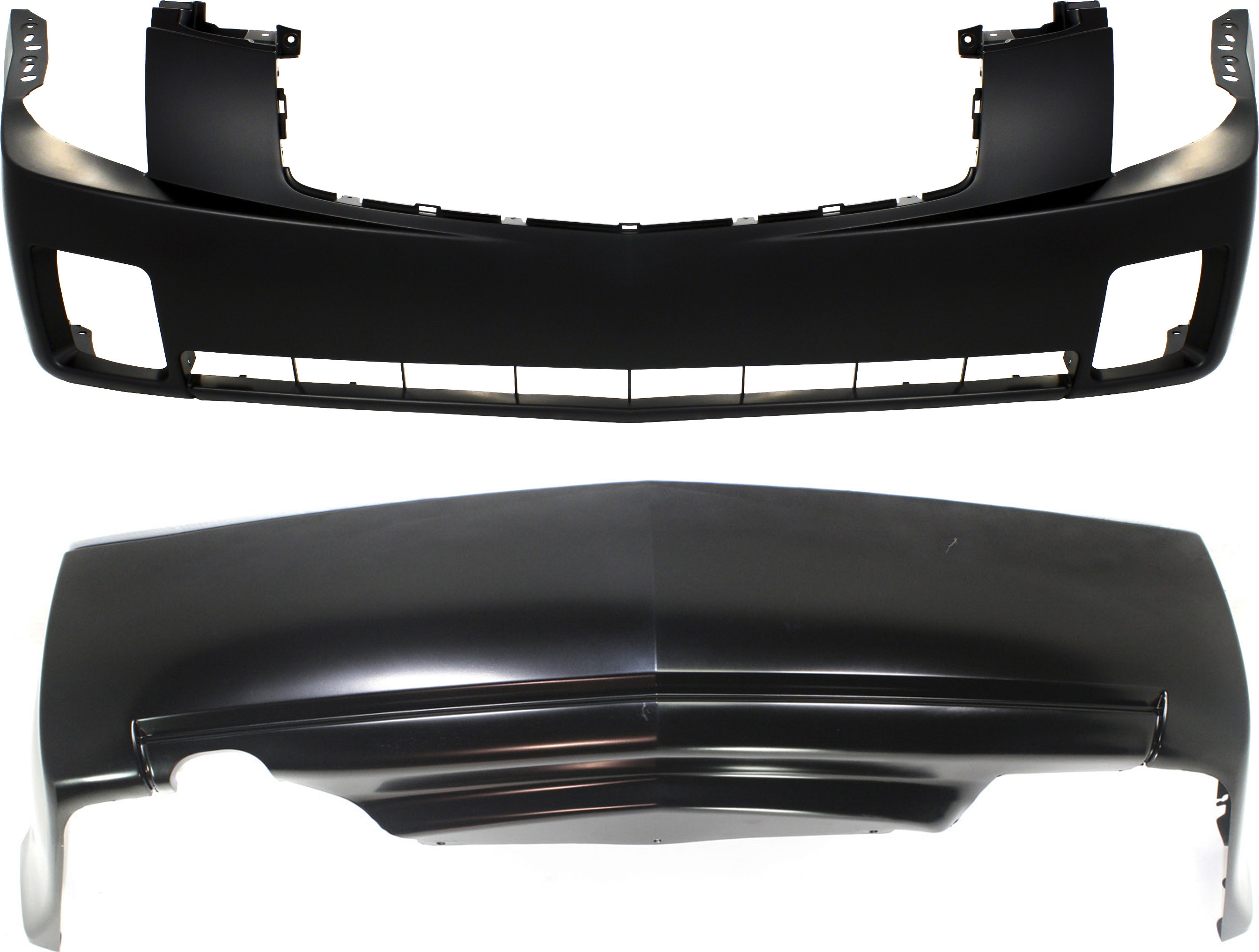 AM CTS 03-07 FRONT AND REAR BUMPER COVER Primed 2.8L 3.2L Eng SKU SET C010347P 2 Partslink GM1000656 GM1100653 OEM 12335546-19178478
