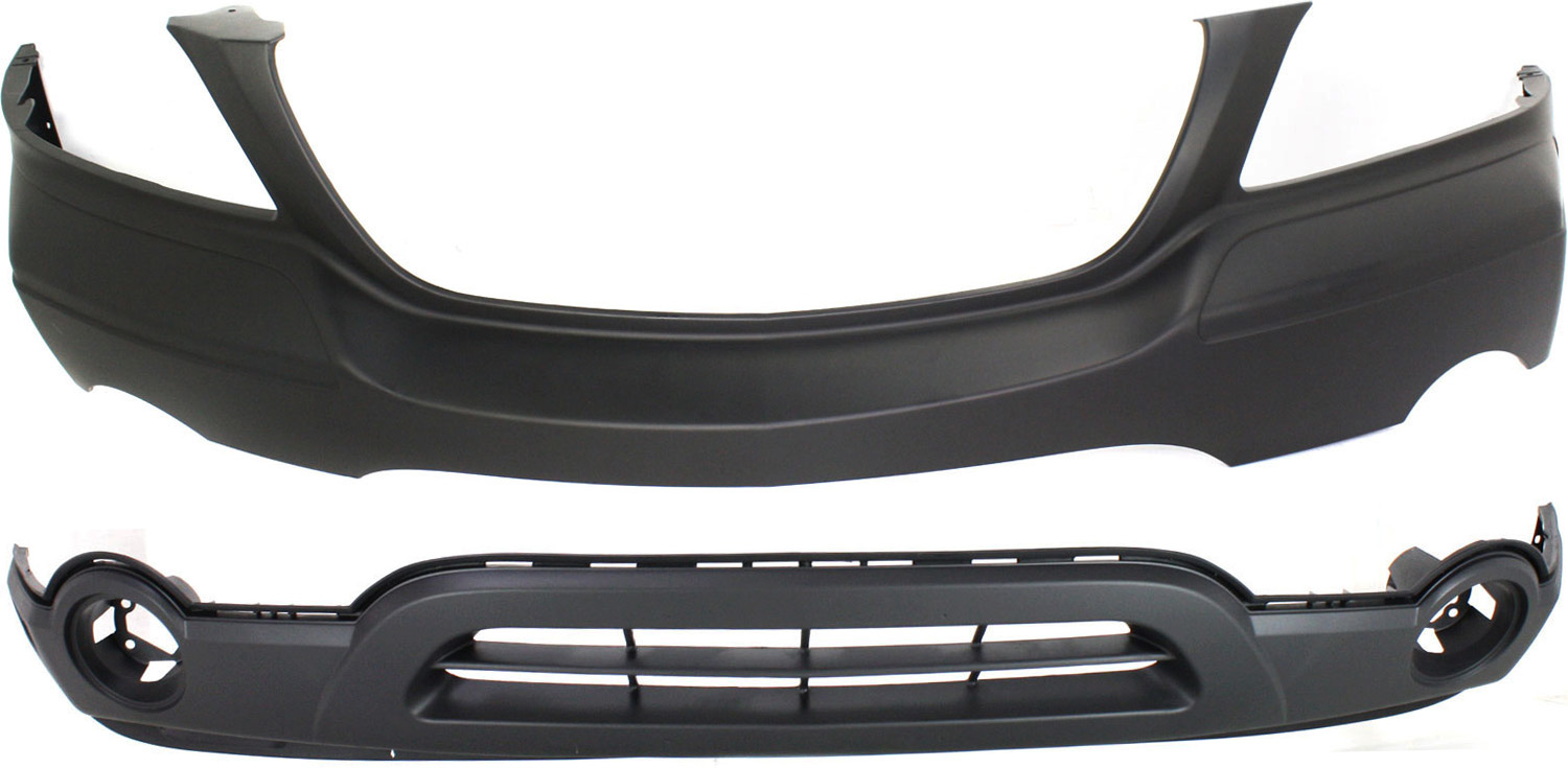 AM PACIFICA 04-06 FRONT BUMPER COVER Upper and Lower w Fog Light Holes SKU SET C010377P 2 Partslink CH1000382 CH1000442 OEM 5142729AB YM13ZSPAA
