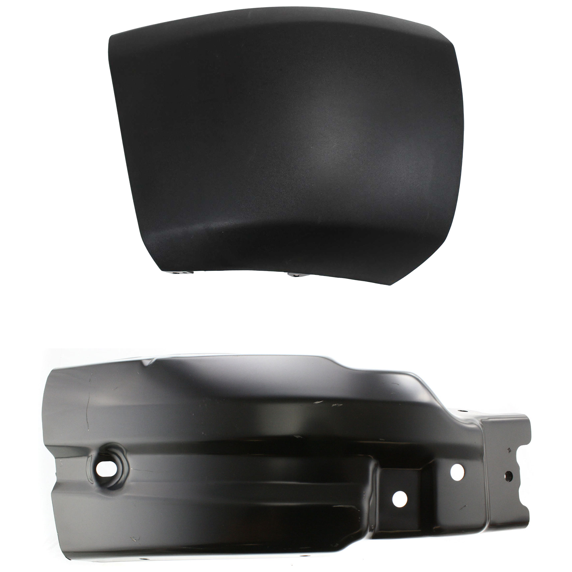 AM SILVERADO 1500-07-13 FRONT BUMPER END RH Extension Painted Black Set of 2 SKU SET C011103-2 Partslink GM1005146 GM1005148 OEM 15838398-22737639