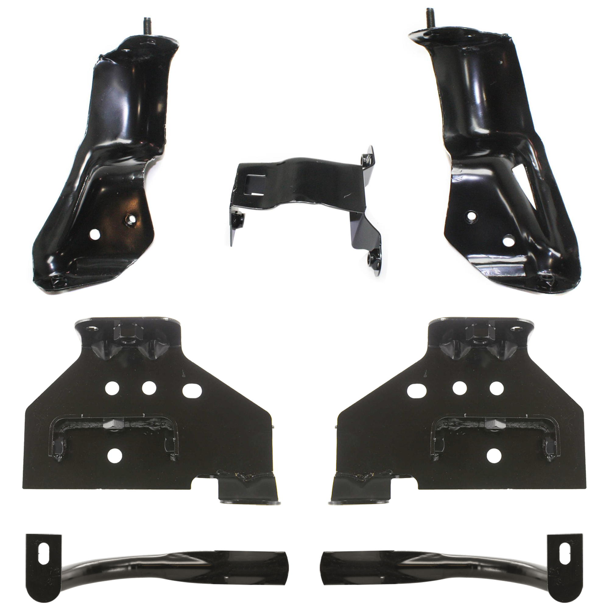 AM SILVERADO SIERRA 1500-99-02 FRONT BUMPER BRACKET RH AND LH Outer Brace Extended Standard Cab Pickup Set of 5 SKU SET C013105-5 Partslink GM1061102 GM1066129 GM1066131 GM1067129 GM1067131 OEM 12474012-12474013-15705657-157