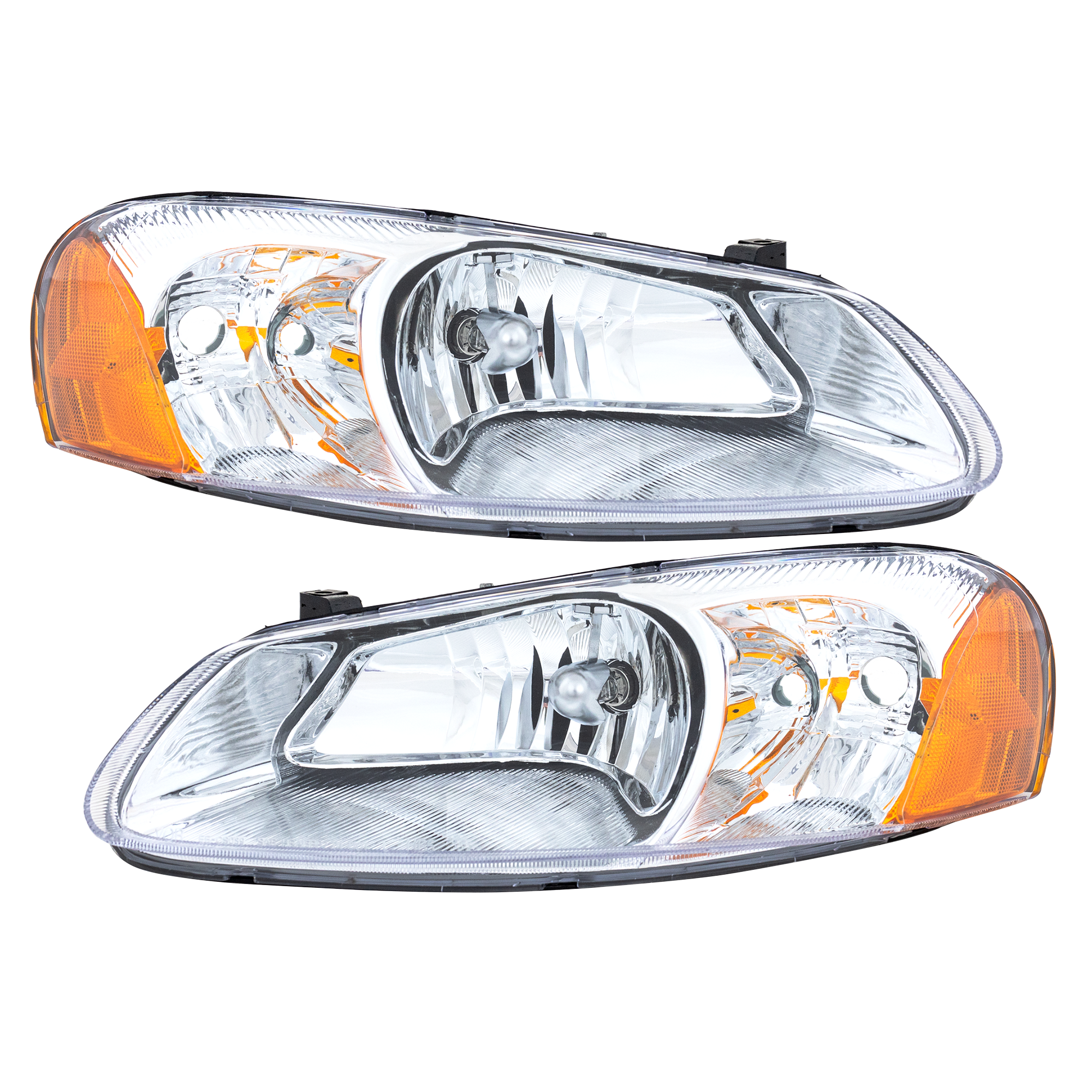 AM SEBRING 01-03 STRATUS 01-06�HEAD LAMP RH AND LH Assembly Halogen Sebring Conv Sdn Stratus Sdn SKU SET C100101 Partslink CH2503143 CH2502143 OEM 4805820AD 4805820AA 4805821AD