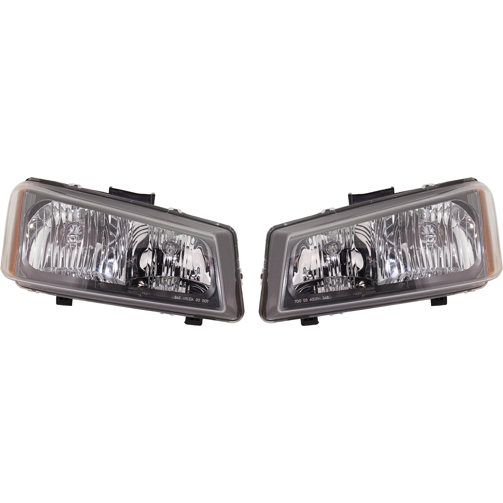 AM SILVERADO 03-06 HEAD LAMP RH AND LH Assembly Halogen Smooth Reflector Includes 2007 Classic SKU SET C100107 Partslink GM2502224 GM2503224 OEM 10396913 PFM 10396912 PFM