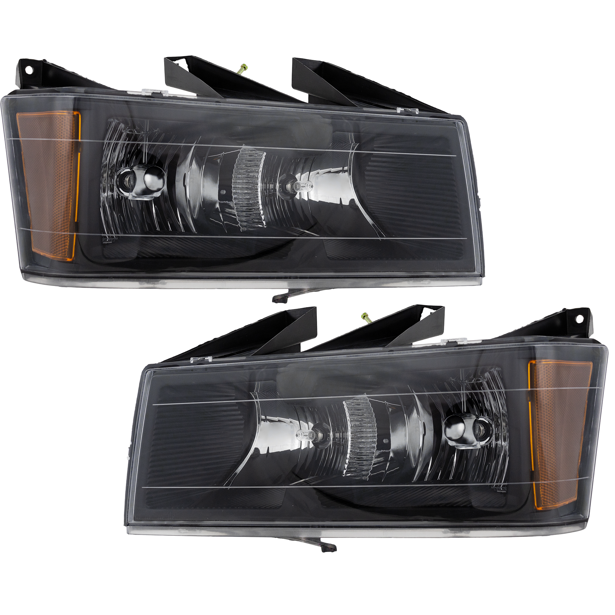AM COLORADO CANYON 04-12 HEAD LAMP RH AND LH Assembly Halogen Black Interior w o Xtreme Package SKU SET C100121 Partslink GM2502234 GM2503234 OEM 20766569-20766570