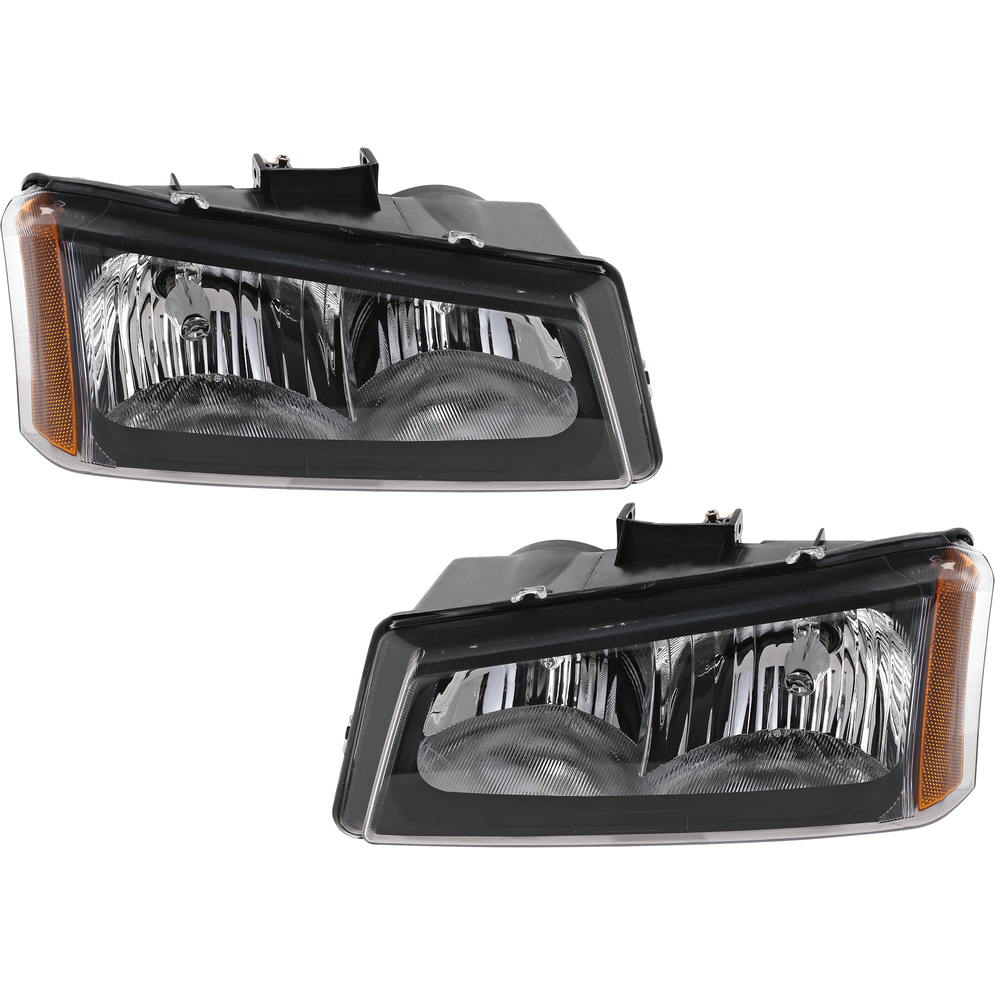 AM SILVERADO 03-06 HEAD LAMP RH AND LH Assembly Halogen Fluted Reflector Includes 2007 Classic CAPA SKU SET C100145Q Partslink GM2502257C GM2503257C OEM 10396913-10396912