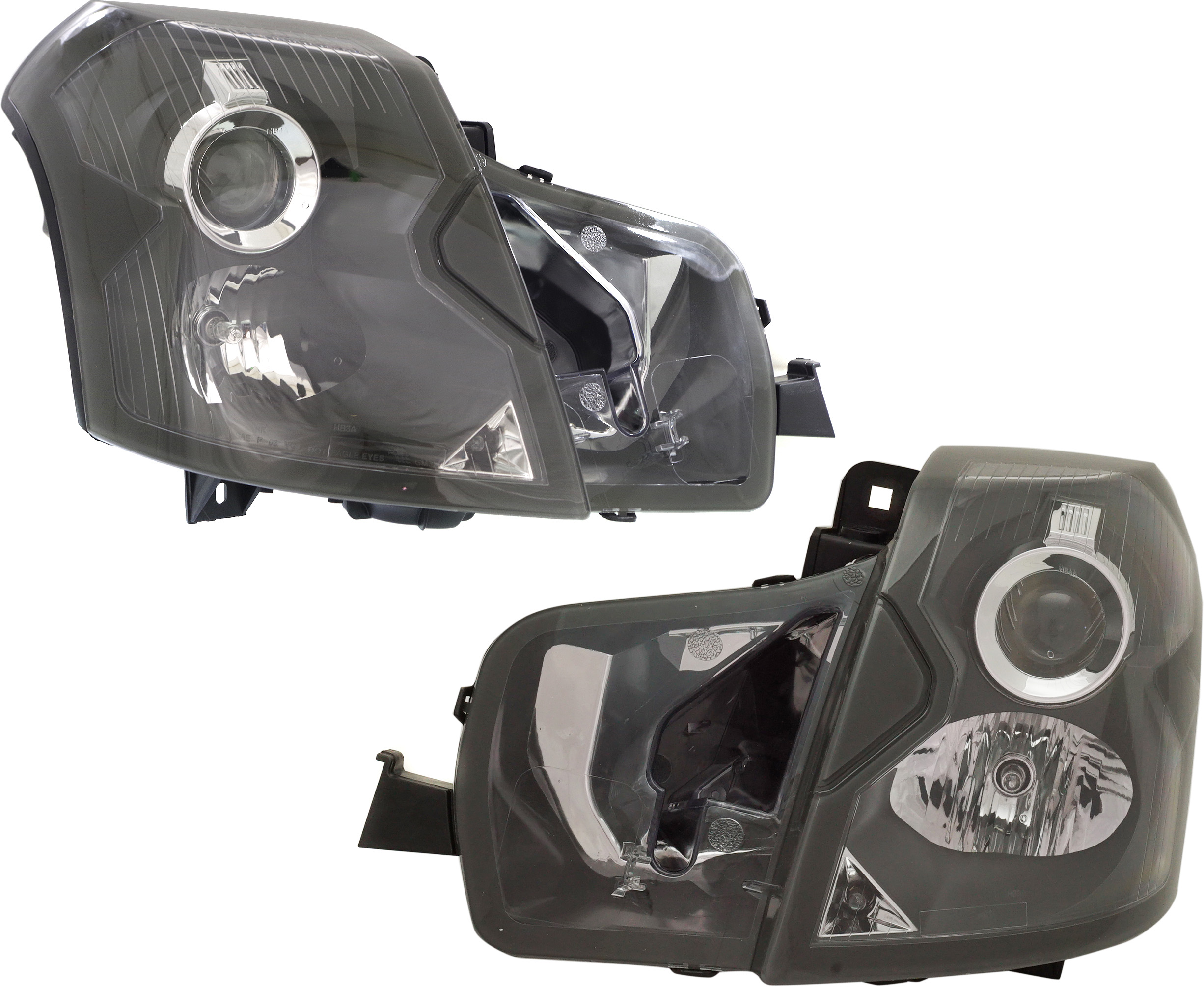 AM CTS 03-07 HEAD LAMP RH AND LH Assembly Halogen w o Headlight Leveling SKU SET C100155 Partslink GM2502242 GM2503242 OEM 15826015-15826014