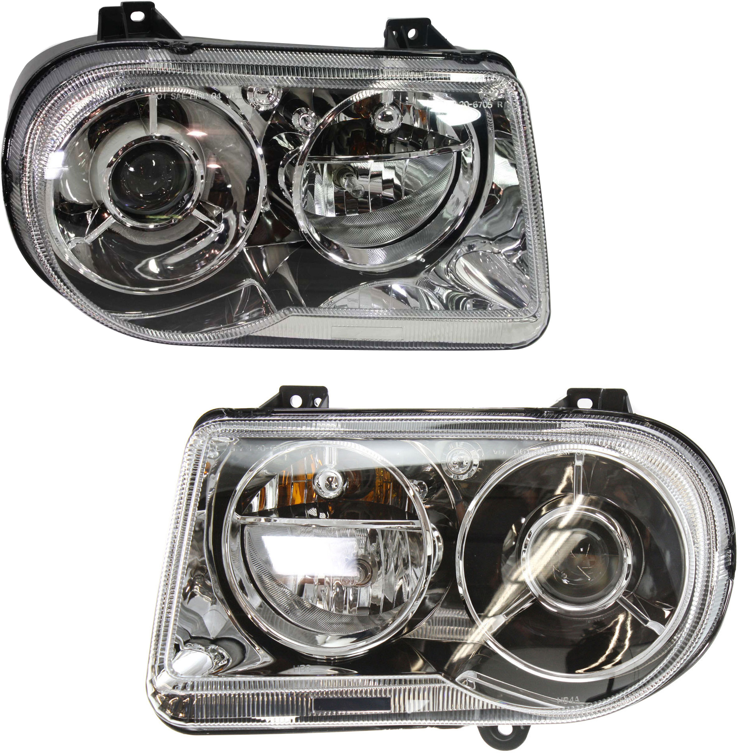 AM CHRYSLER 300-05-10 HEAD LAMP RH AND LH Assembly Halogen 07-10 w Delay Option C Models SKU SET C100157 OEM 57010863AA PFM 4805863AH 57010