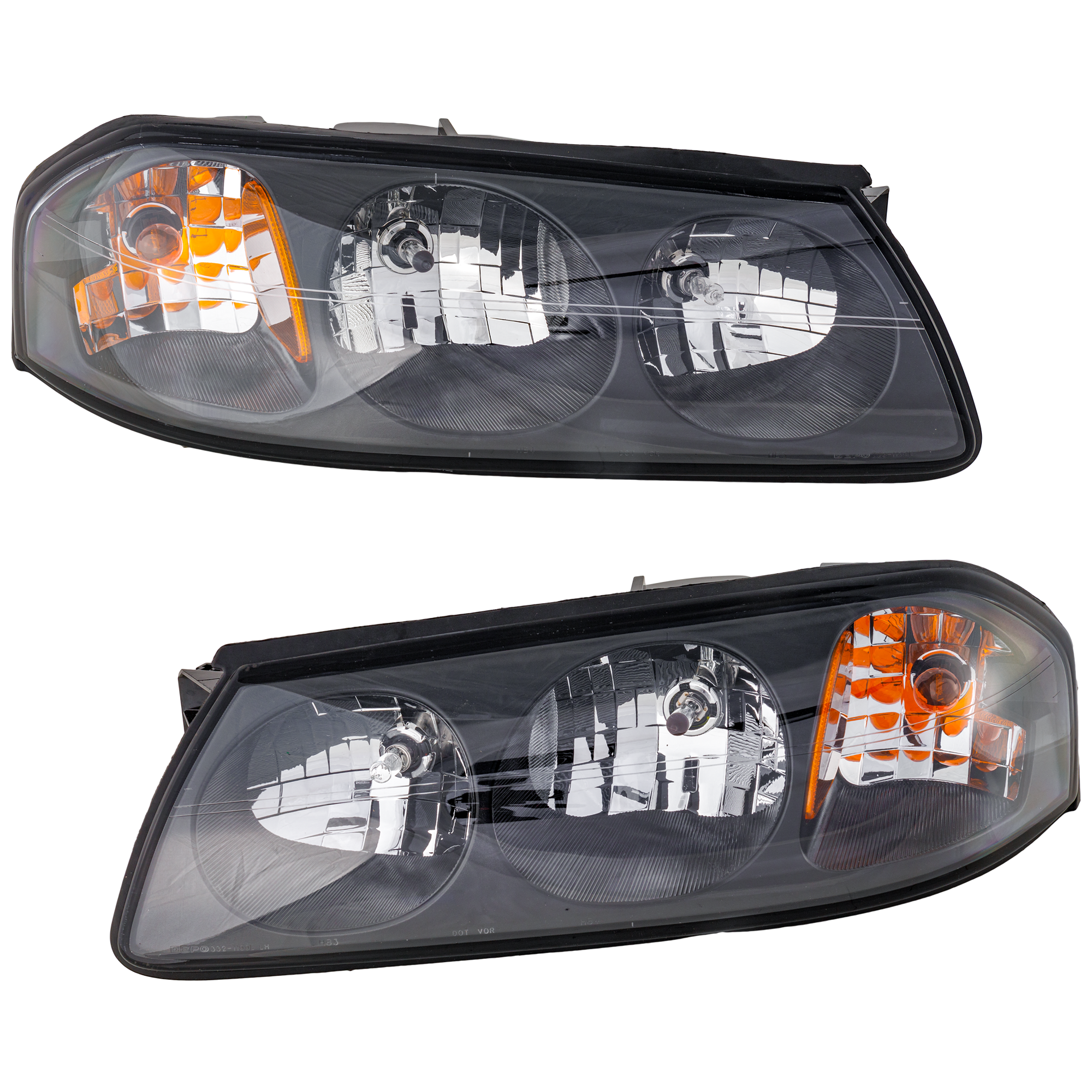 AM IMPALA 04-05 HEAD LAMP RH AND LH Composite Assembly Halogen From 2-06-04 CAPA SKU SET C100165Q Partslink GM2502248C GM2503248C OEM 10356097-10356098