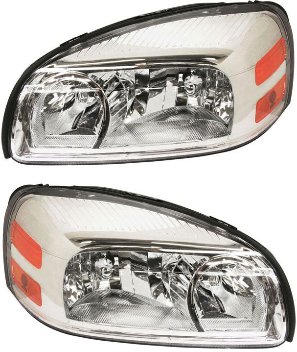 AM UPLANDER 05-09 HEAD LAMP RH AND LH Composite Assembly Halogen CAPA SKU SET C100171Q Partslink GM2502256C GM2503256C OEM 25891660-25891661