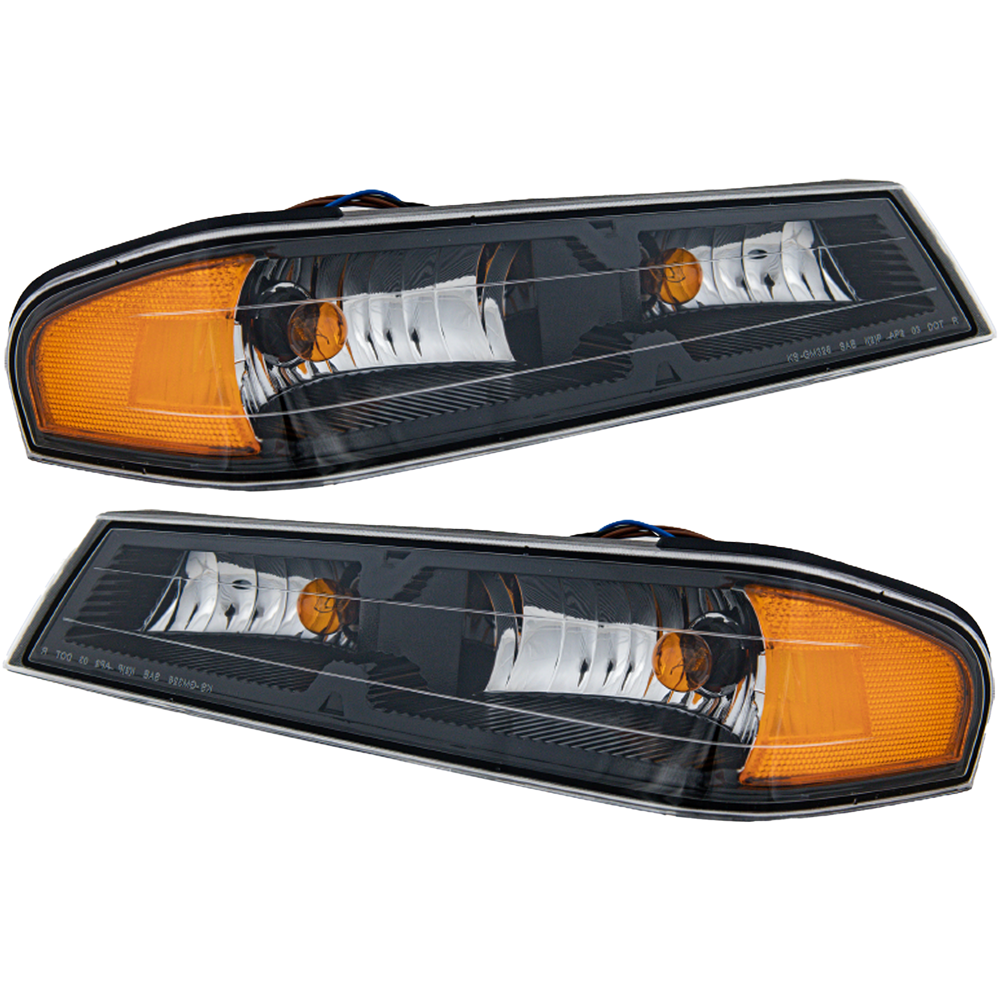 AM COLORADO CANYON 04-12 CORNER LAMP RH and LH Assembly Halogen Park Signal Lamp Black Interior SKU SET C104101 Partslink GM2520189 GM2521189 OEM 19328954-19418419-19328955-194