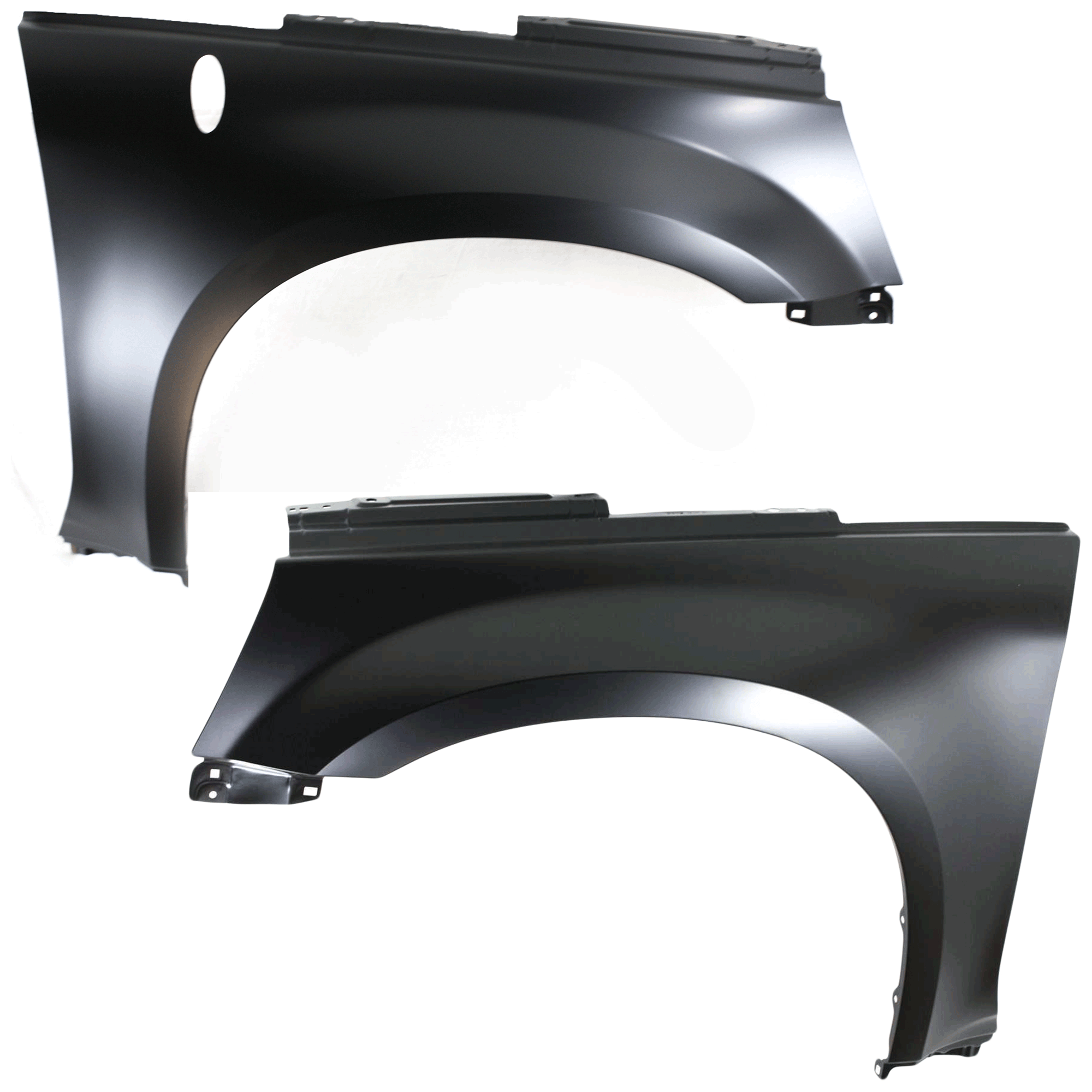 AM EQUINOX 05-09 TORRENT 06-09 FRONT FENDER RH AND LH Primed Steel w Antenna Hole SKU SET C220143 Partslink GM1241319 GM1241343 GM1240319 OEM 15881408-25849188-25849189